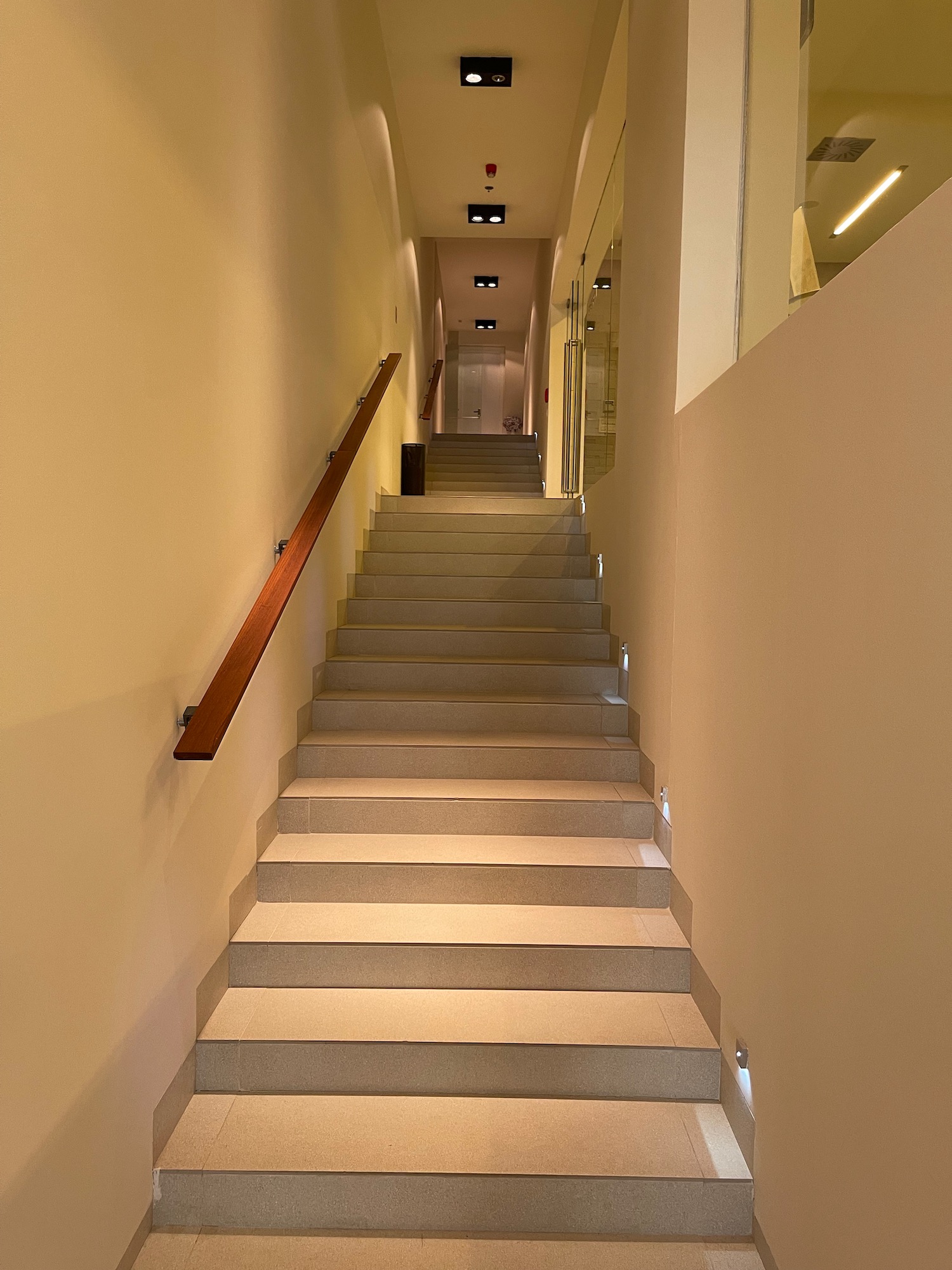 a staircase in a building