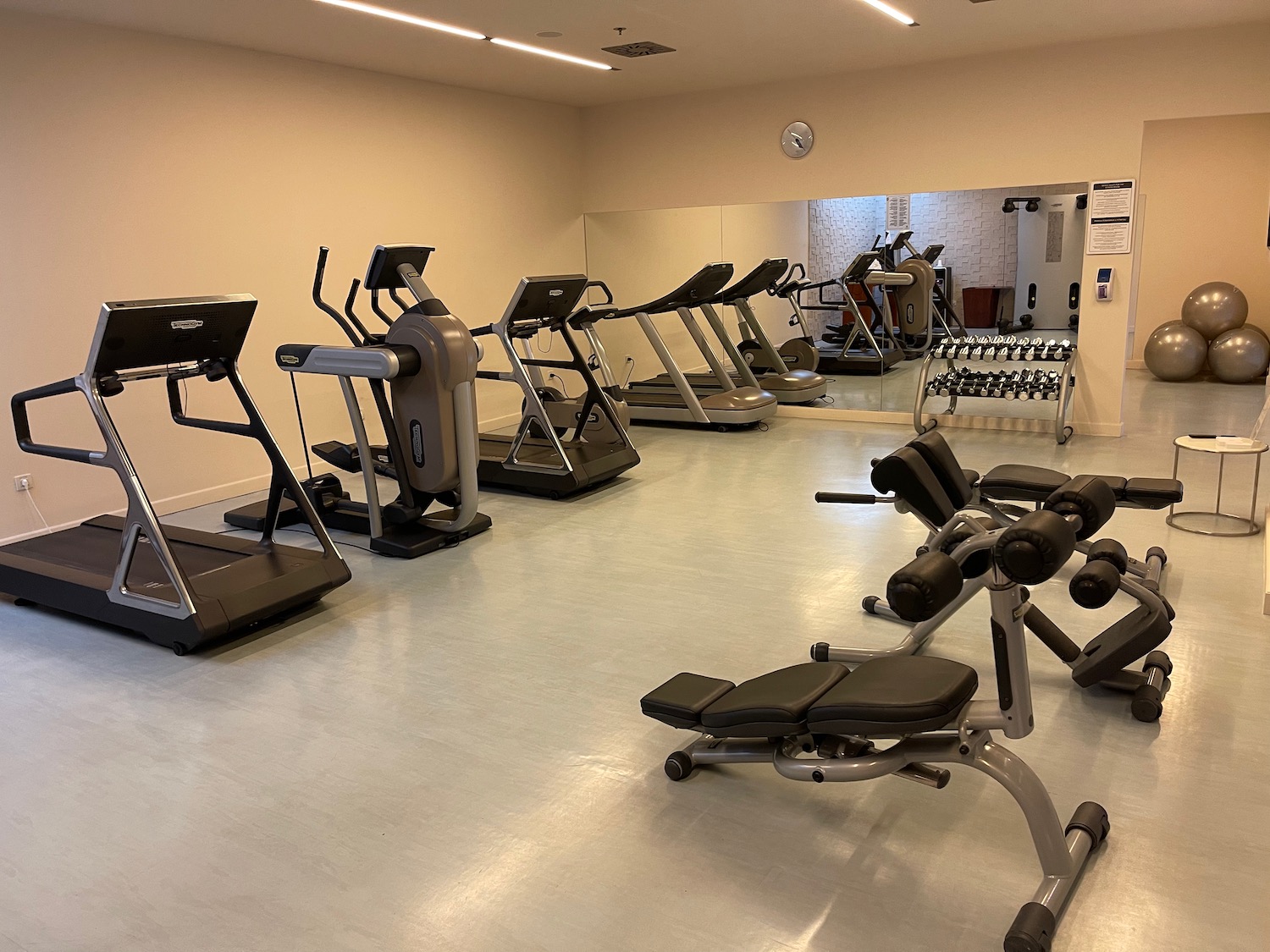 a room with exercise equipment