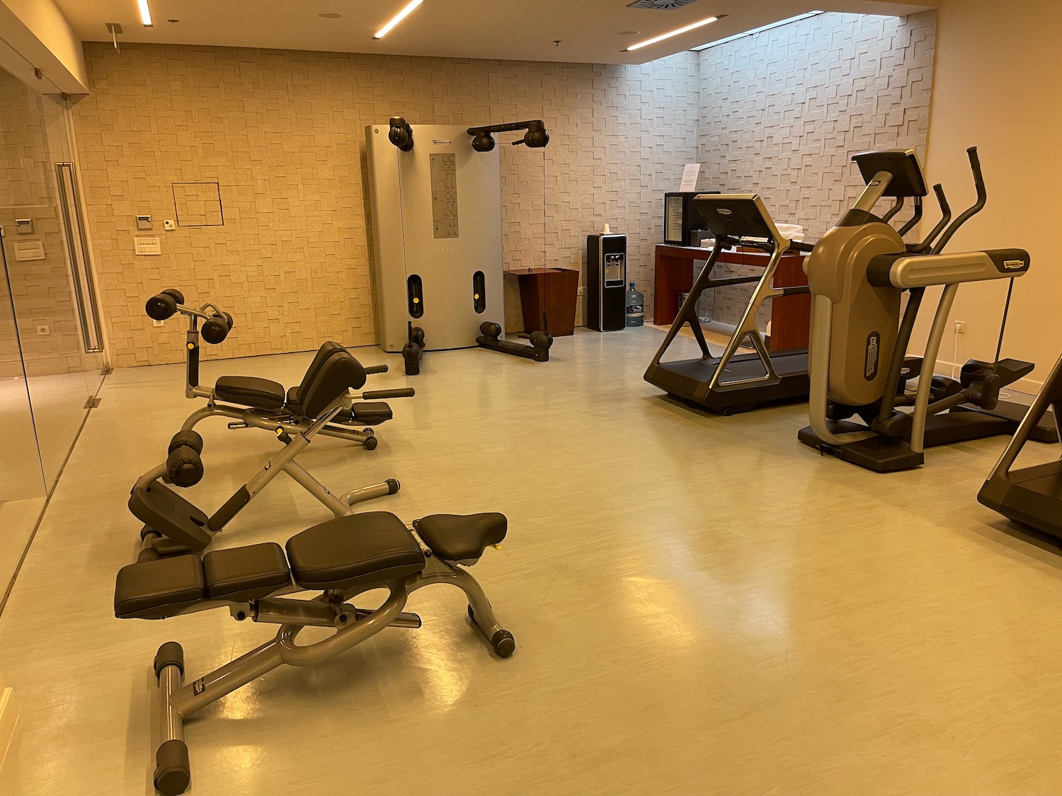 a room with exercise equipment