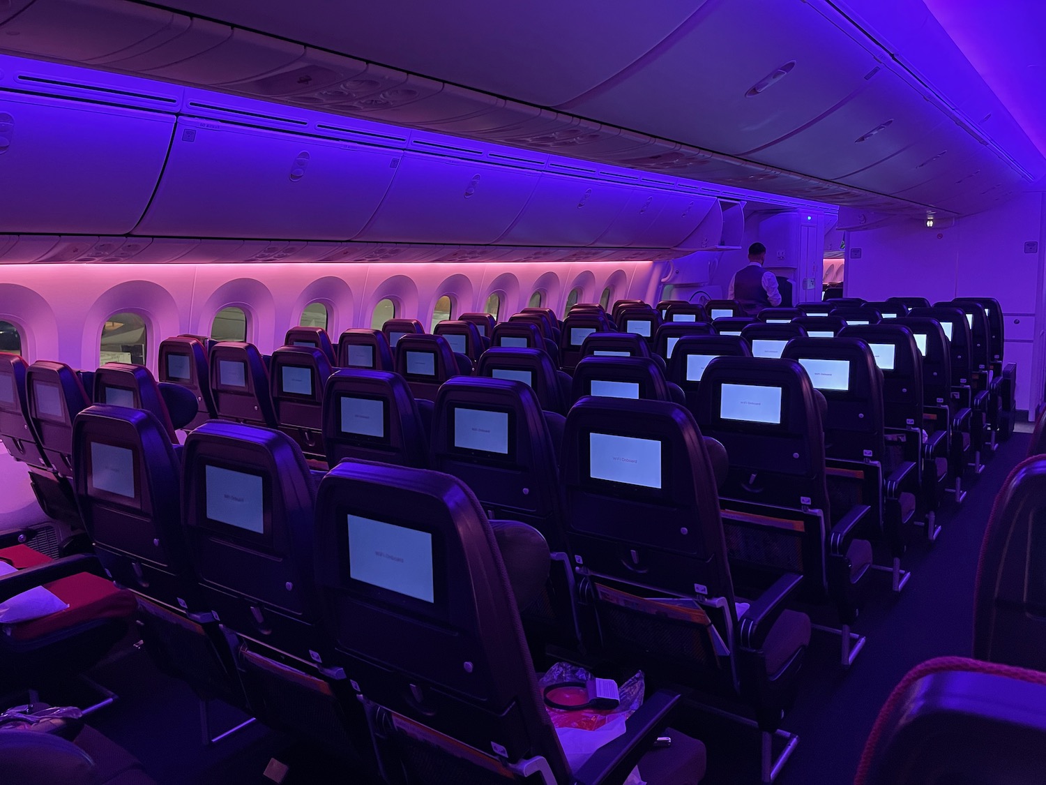 an airplane with rows of seats