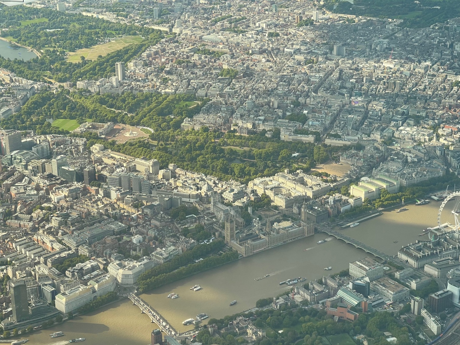 an aerial view of a city