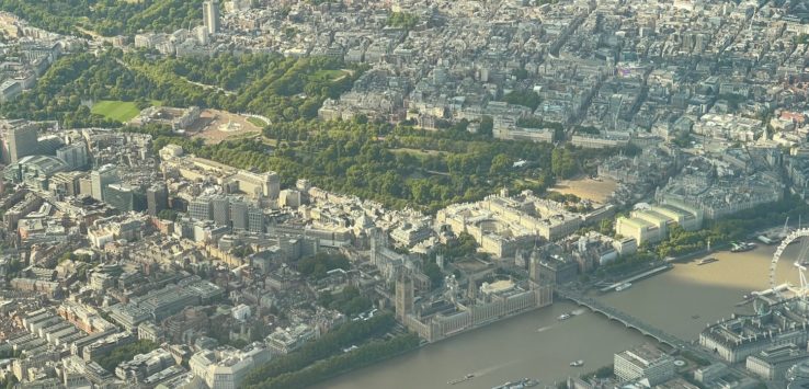 an aerial view of a city