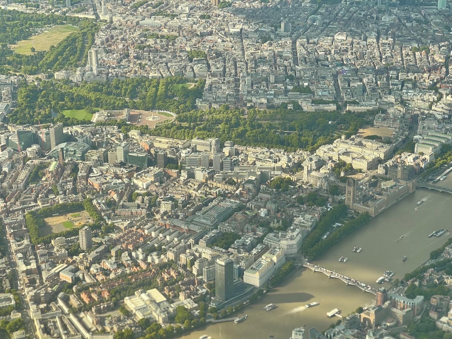 an aerial view of a city