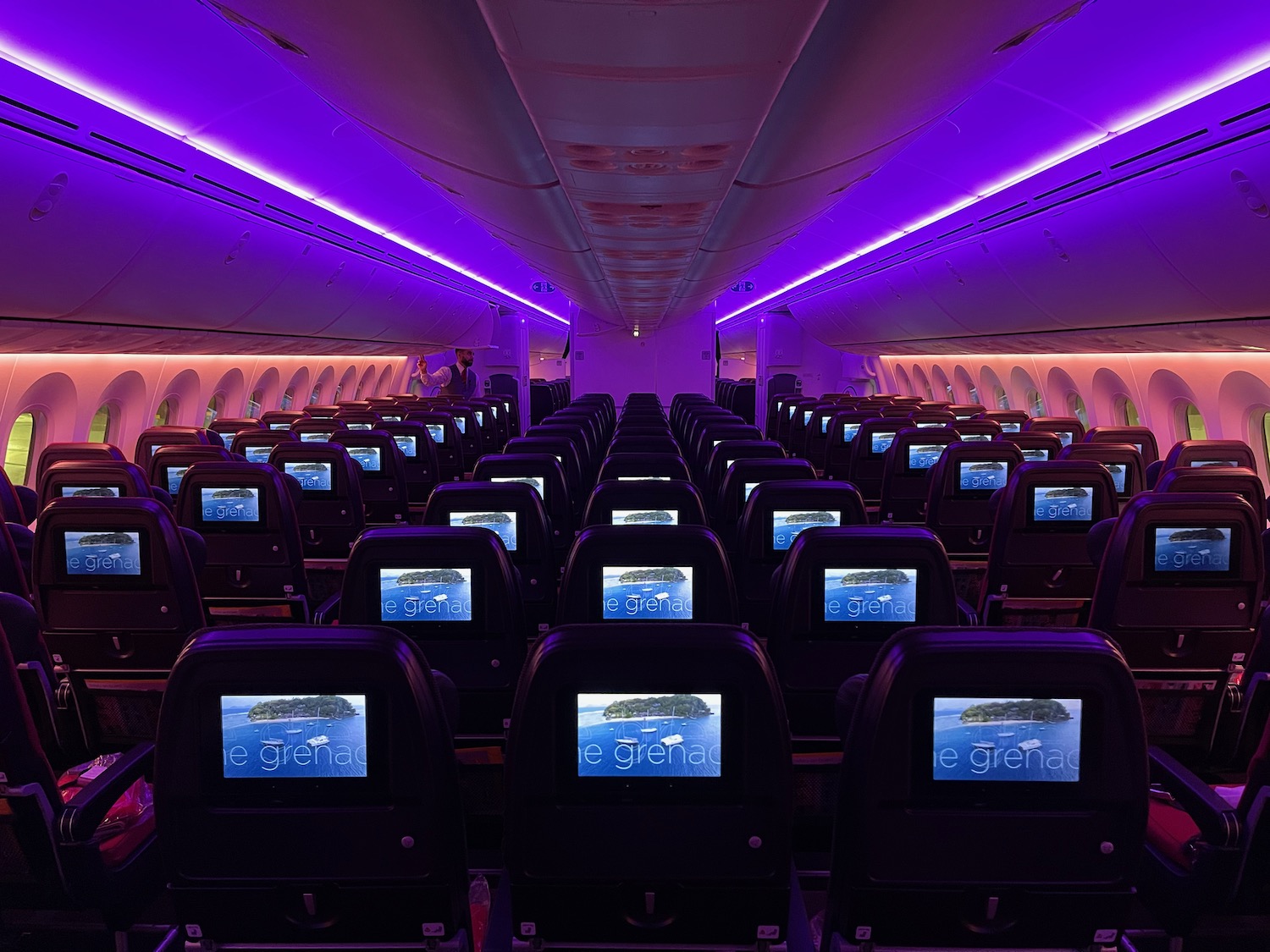 rows of seats in an airplane