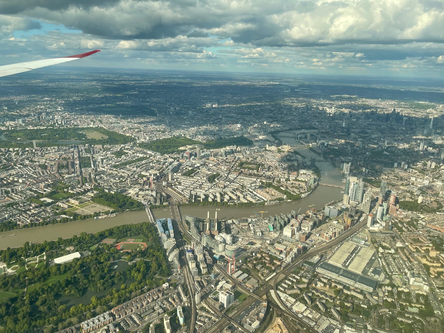 an aerial view of a city