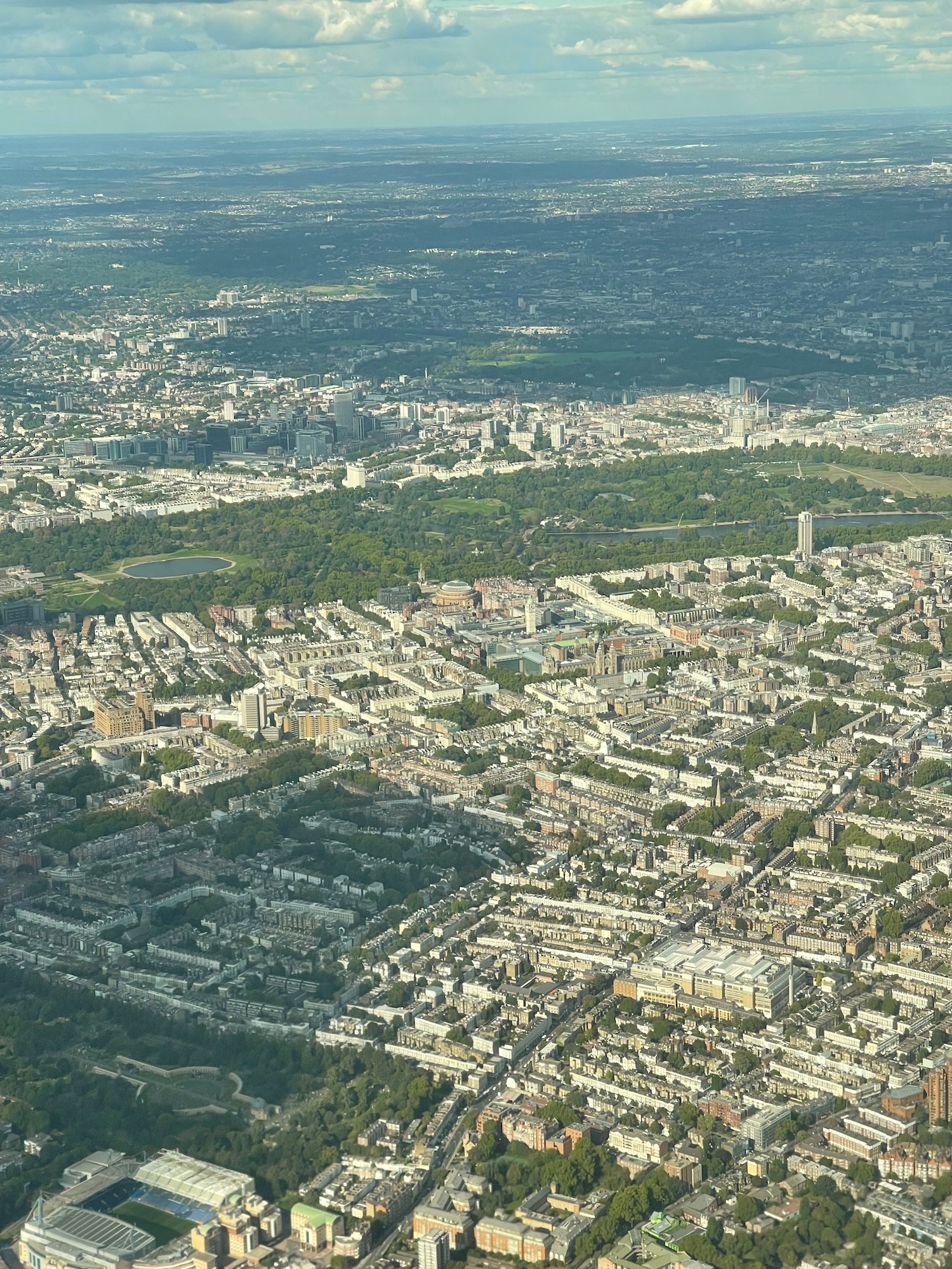 an aerial view of a city