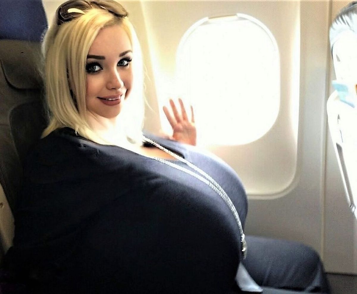 Big tits on a plane
