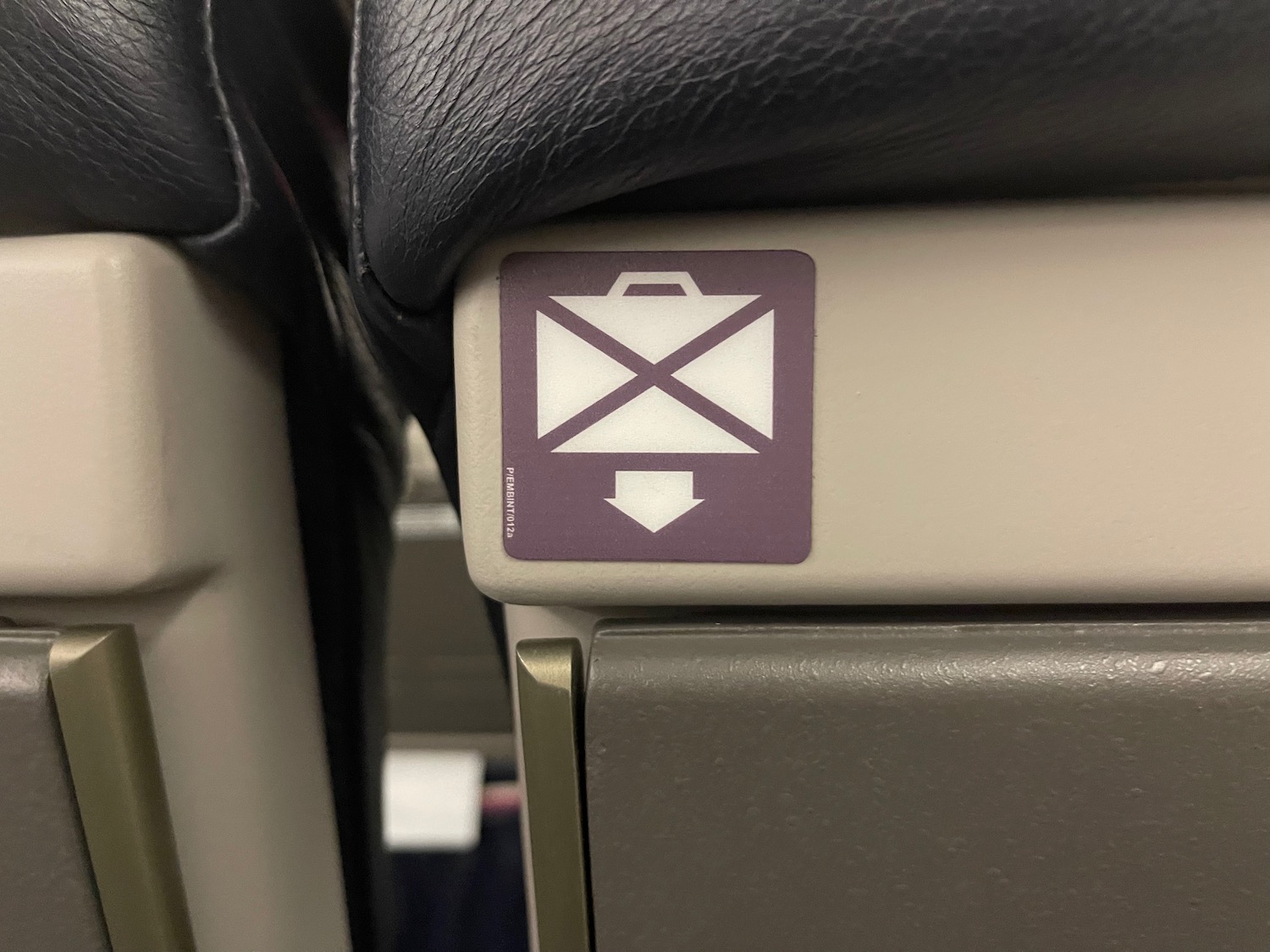 a sticker on a seat