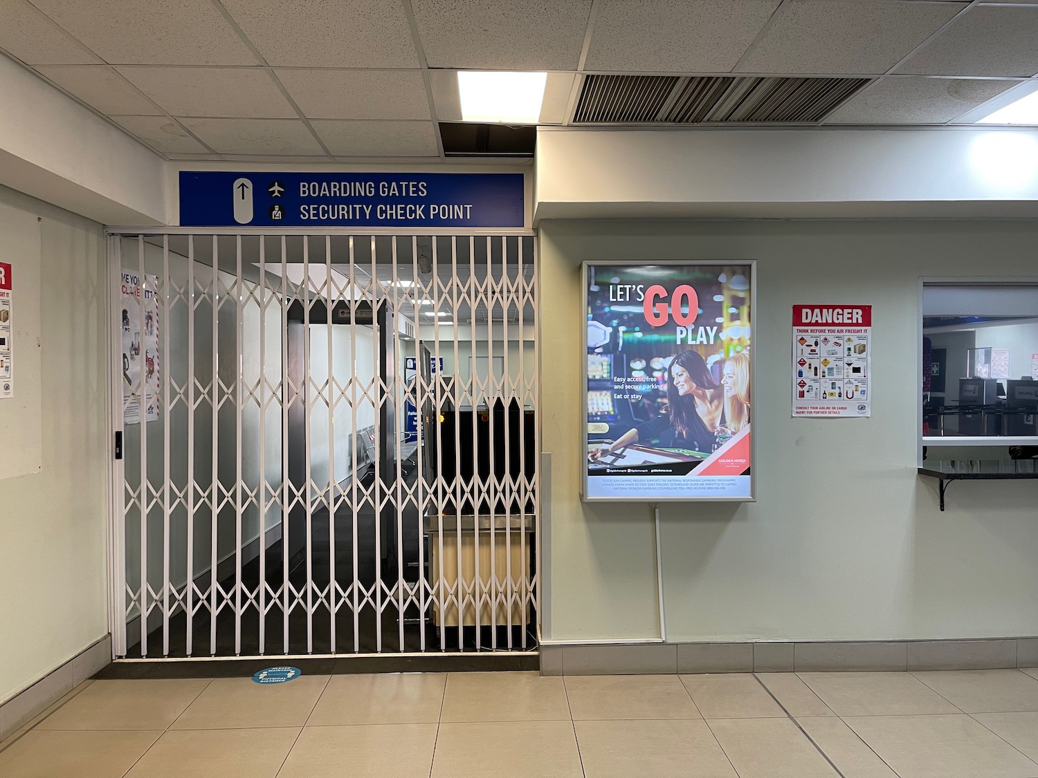 a gated gate in a building