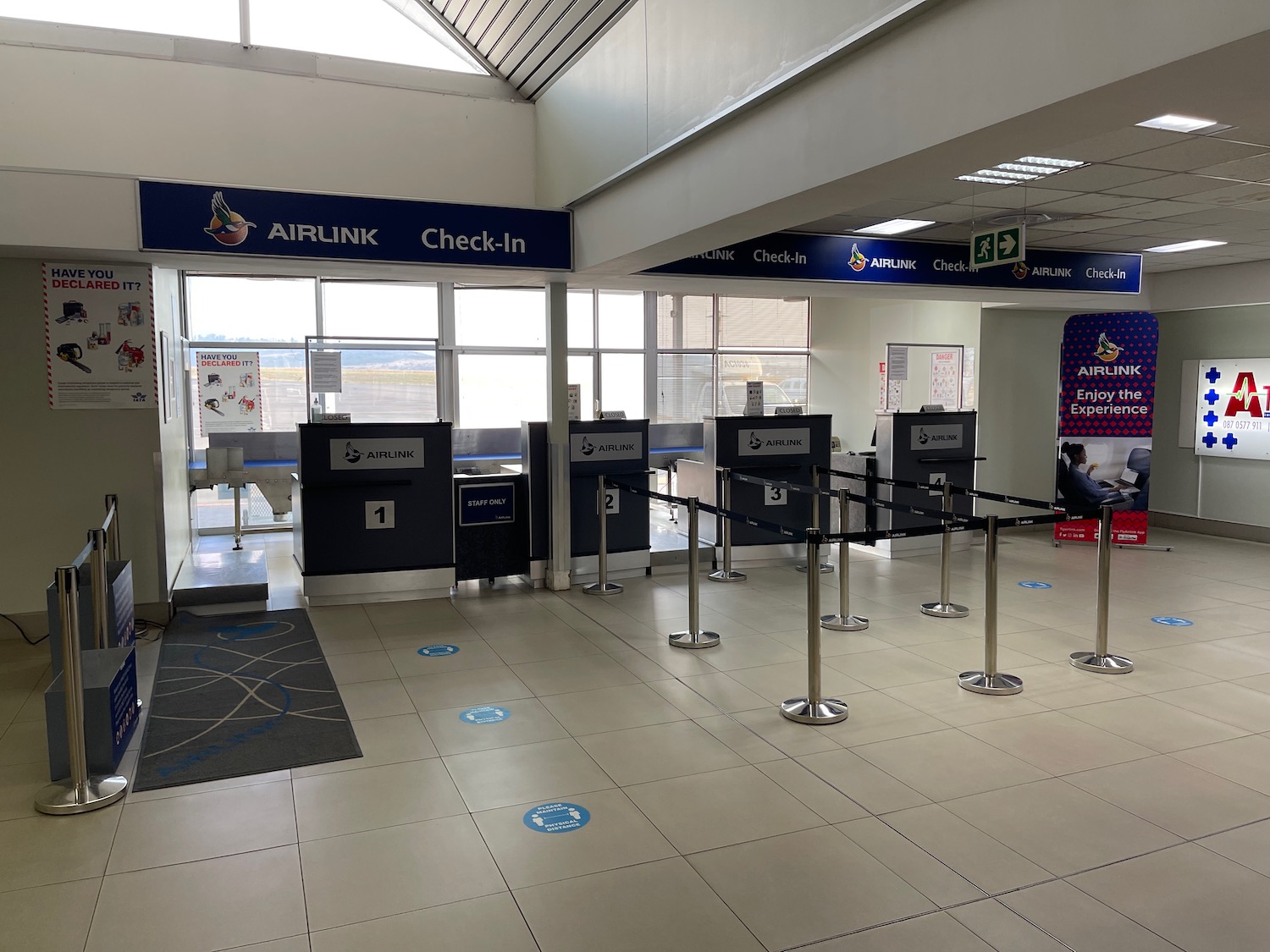 a check in area in an airport