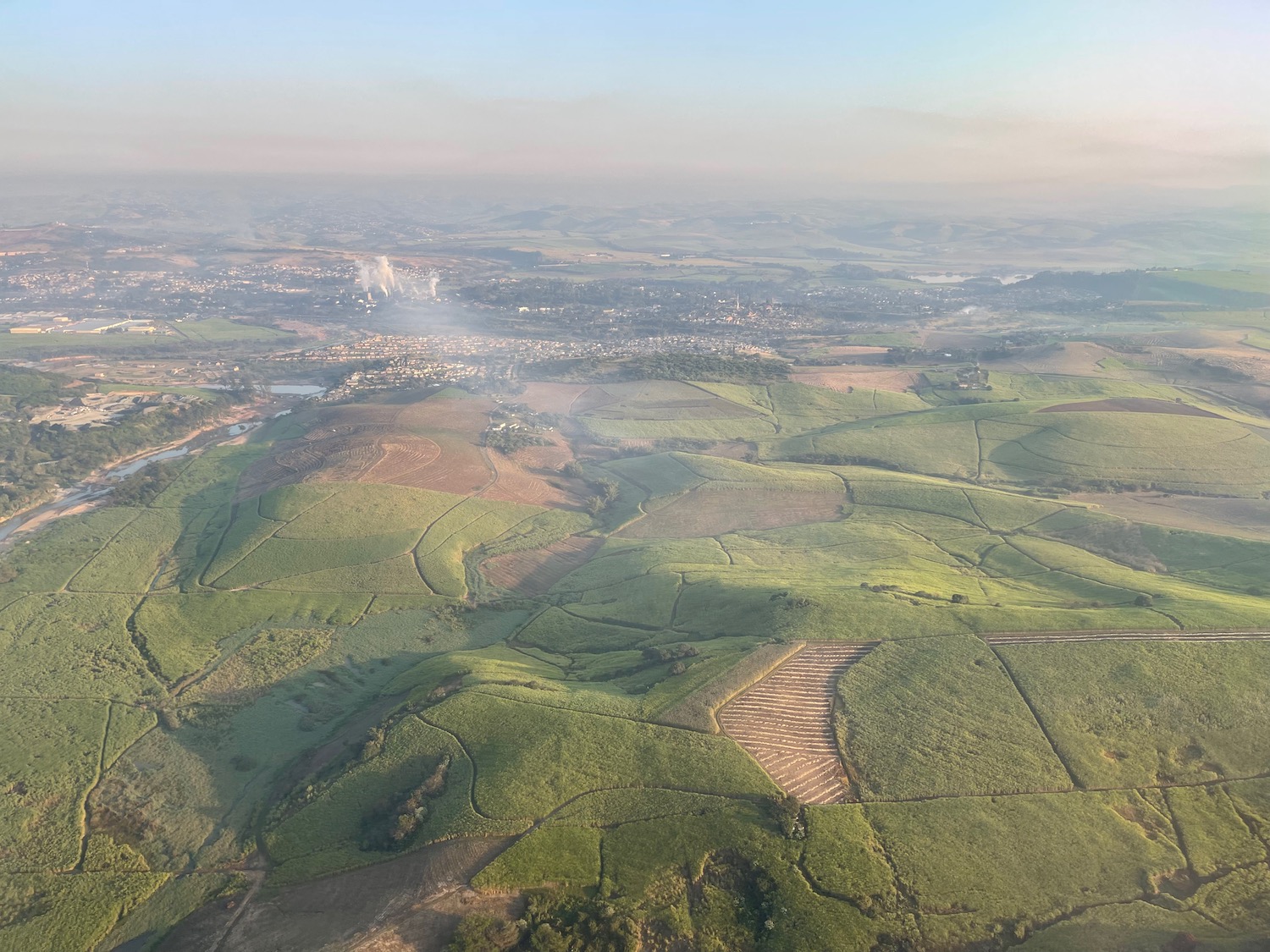 aerial view of a green landscape