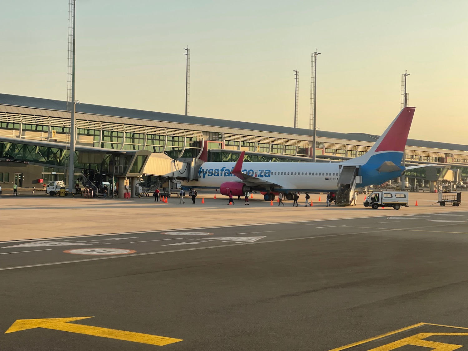 a plane on the runway