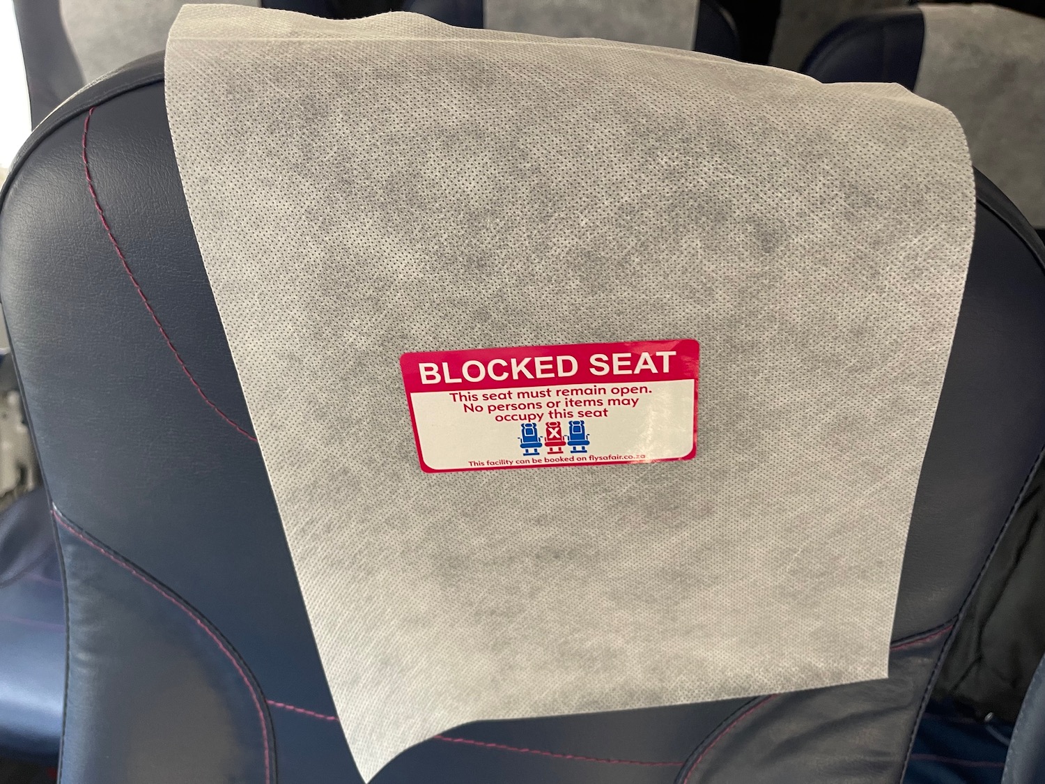 a paper on a seat