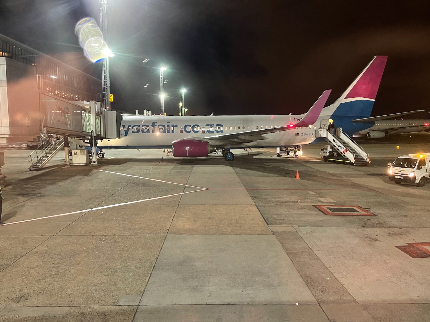 an airplane parked at an airport