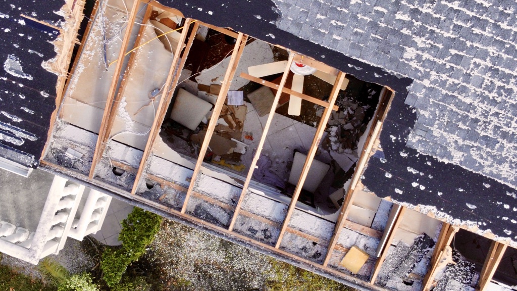 Fort Myers hurricane roof ripped