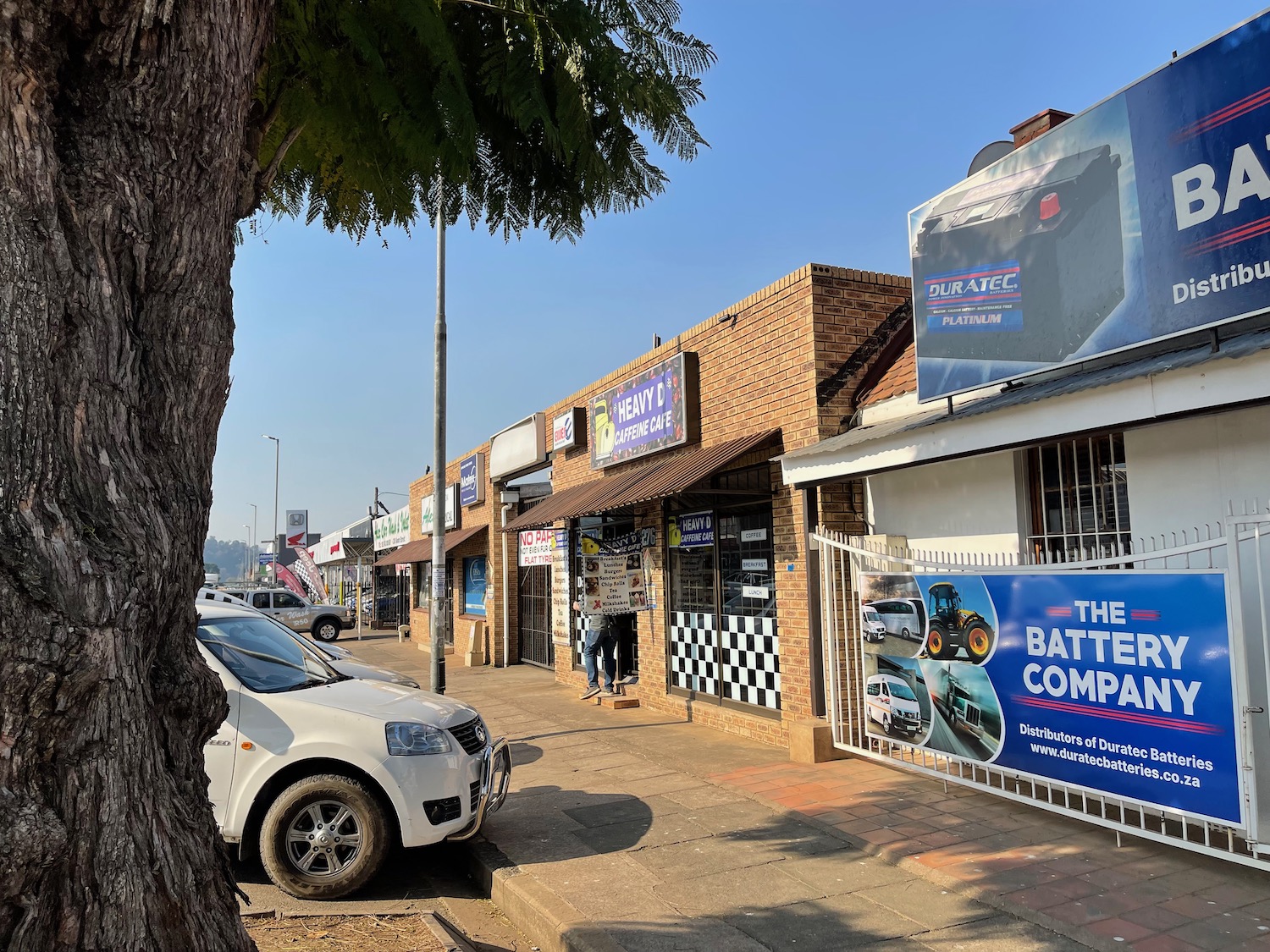 a car parked on the side of a road