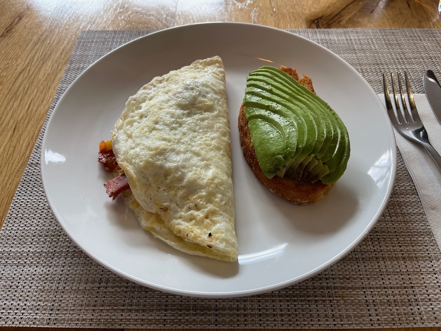 a plate of food on a place mat