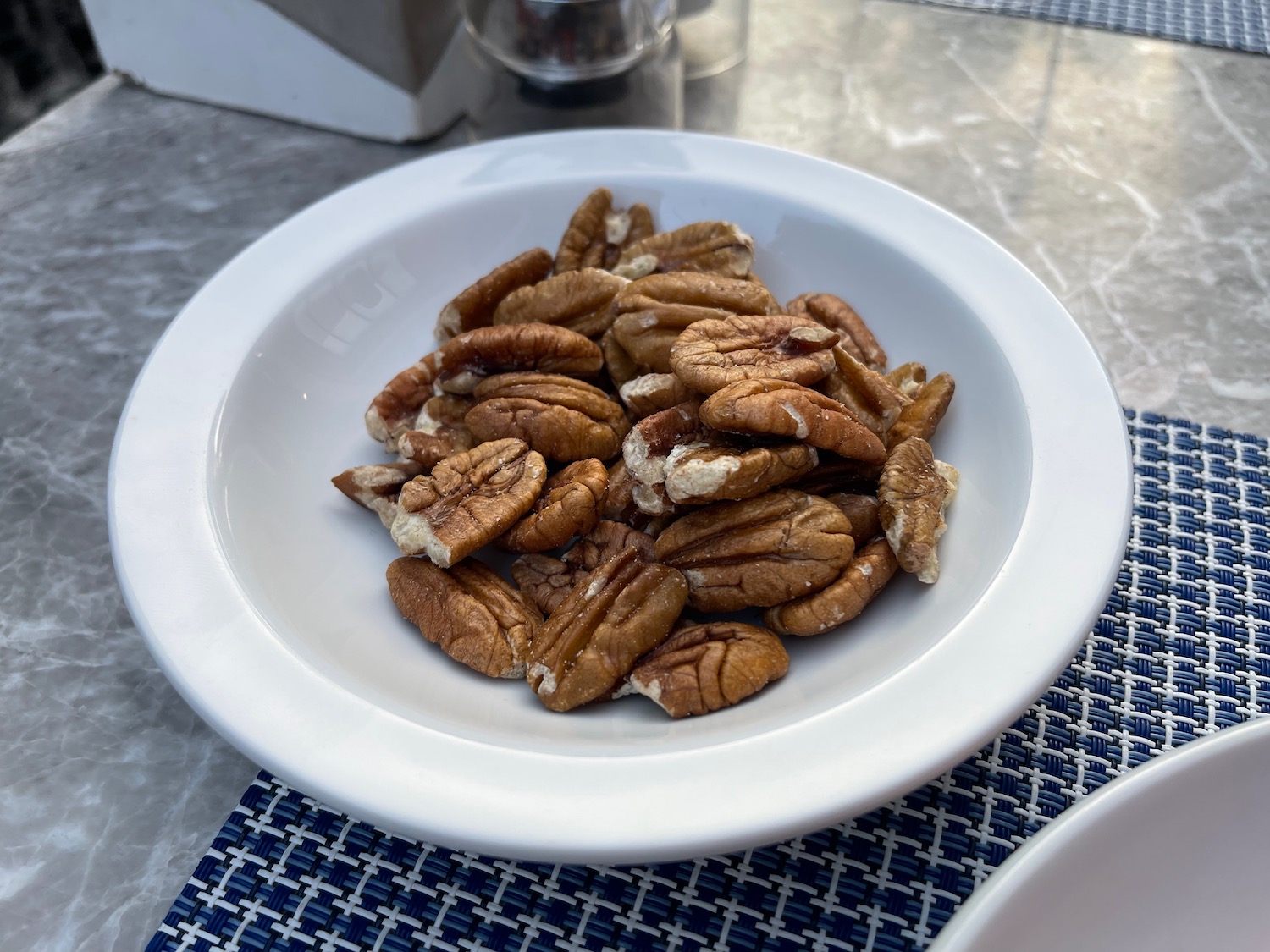 a plate of pecans