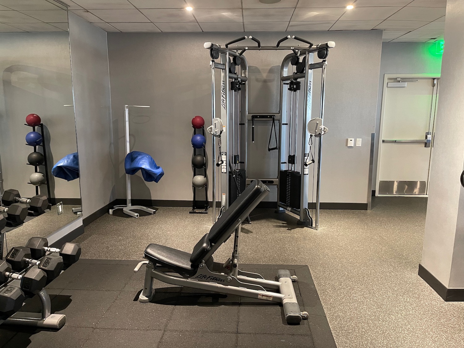 a gym with exercise equipment