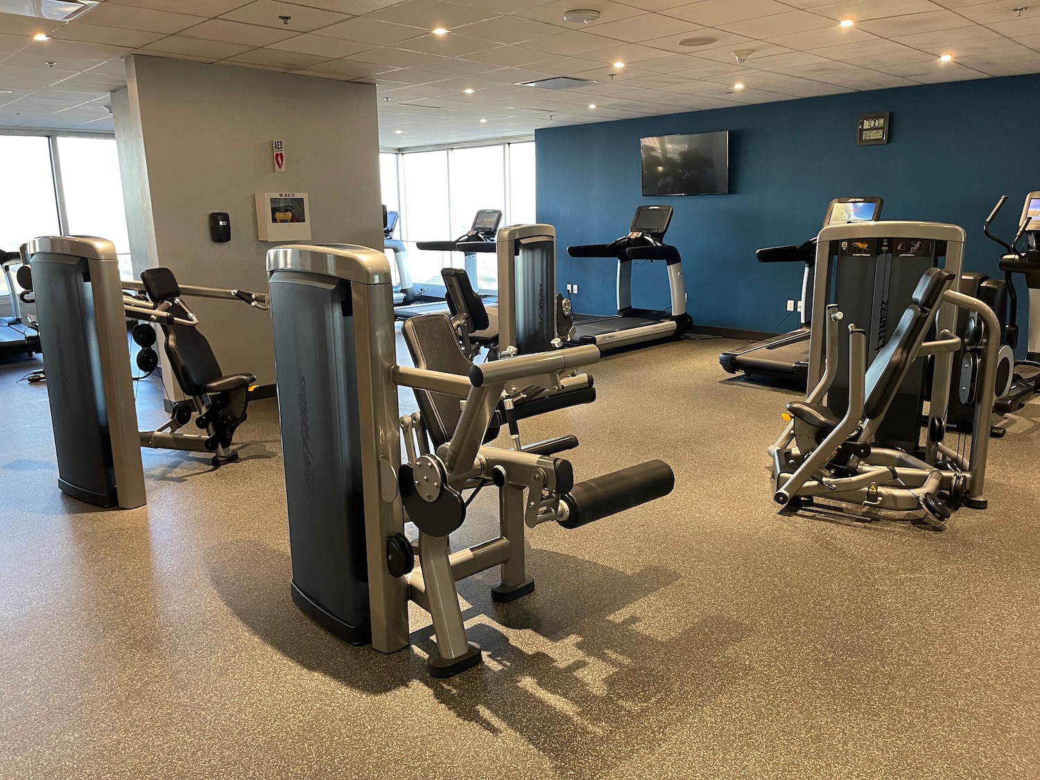 a room with exercise equipment