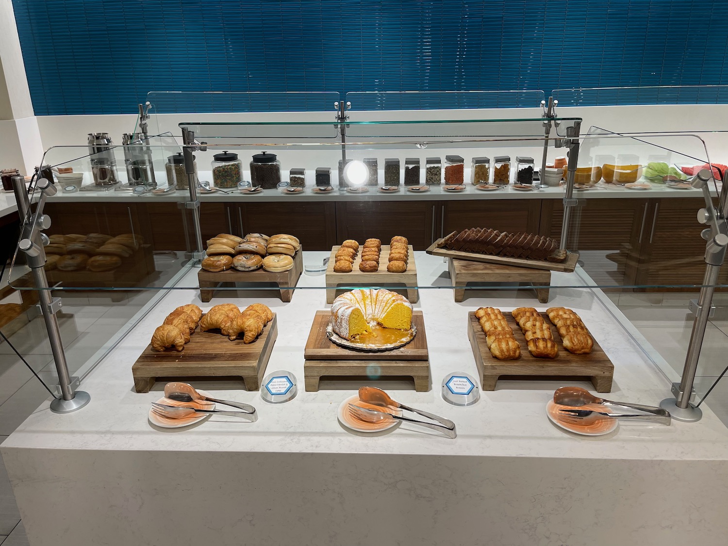 a display of pastries and pastries