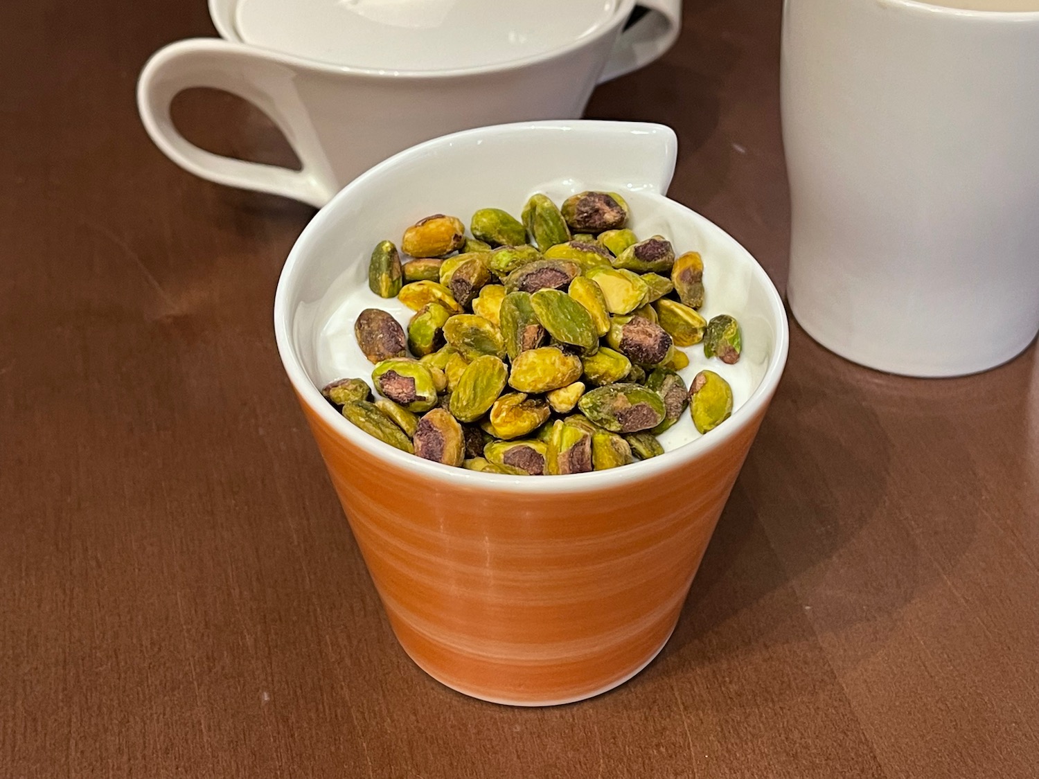 a cup of food on a table