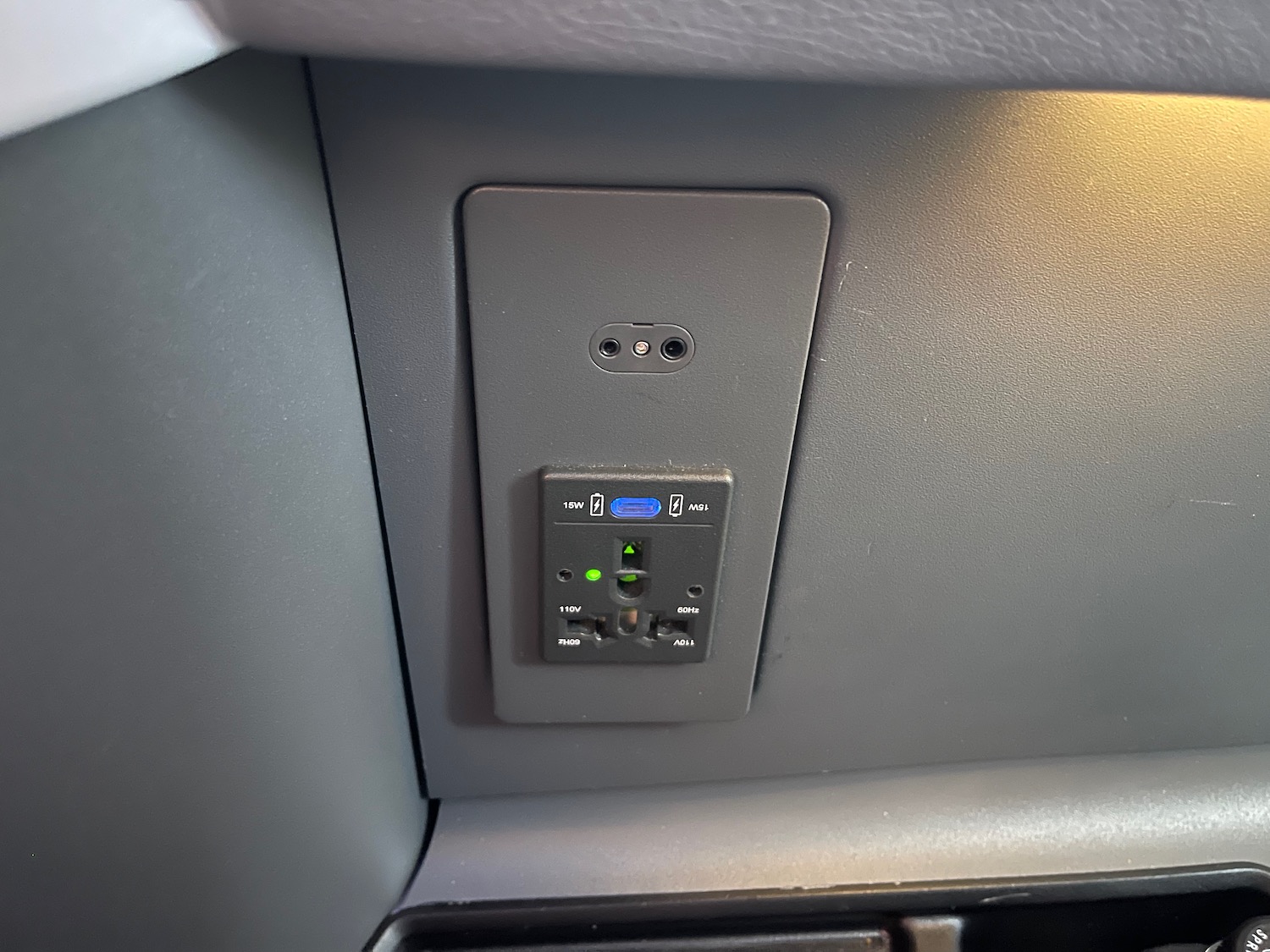 a power outlet in a car