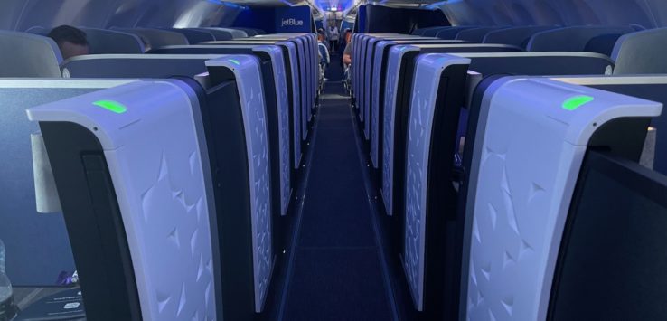 a row of seats on an airplane