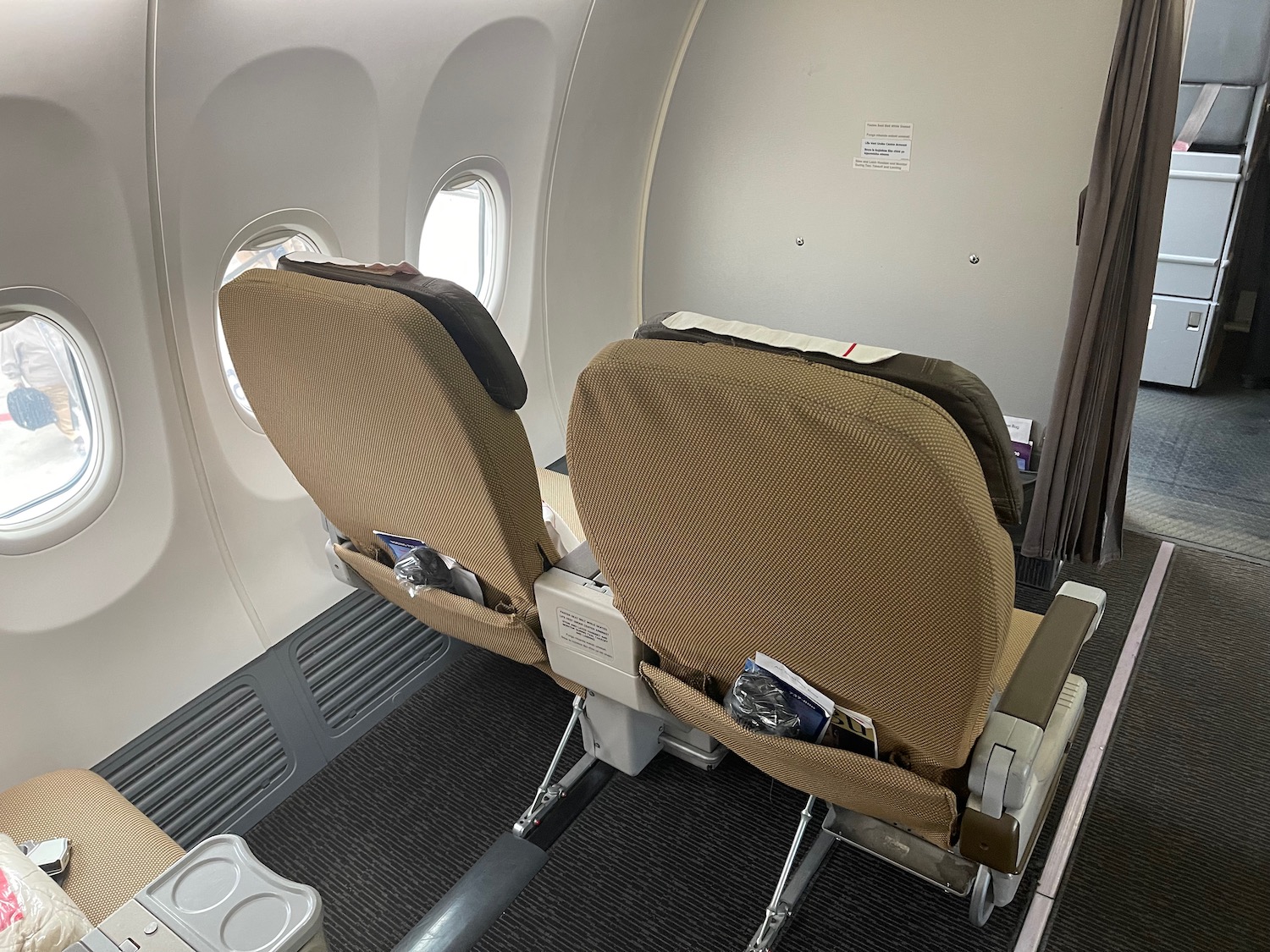 two seats in an airplane