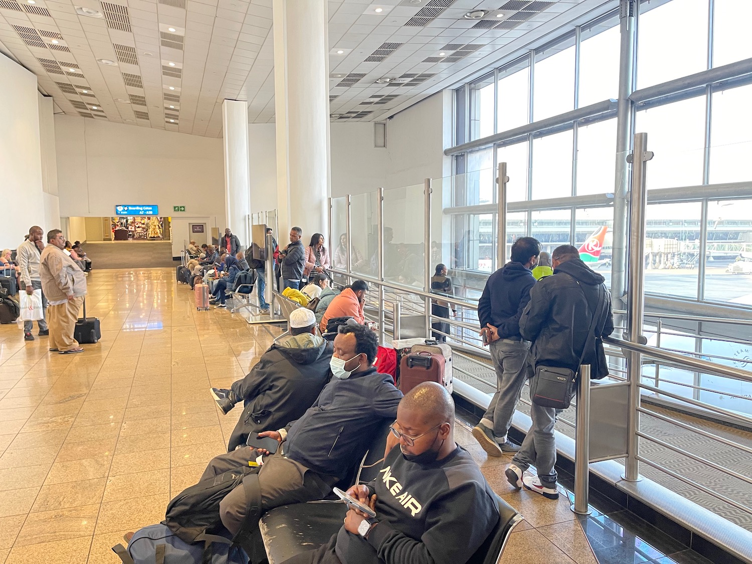 people sitting in a waiting area