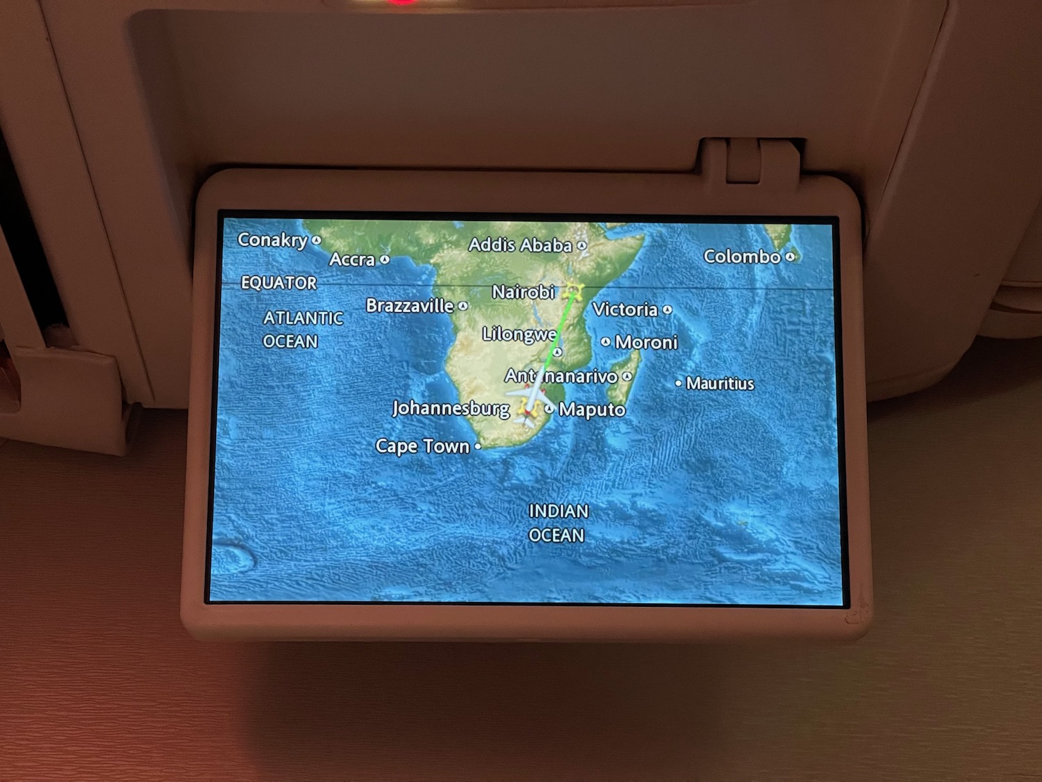 a screen with a map on it