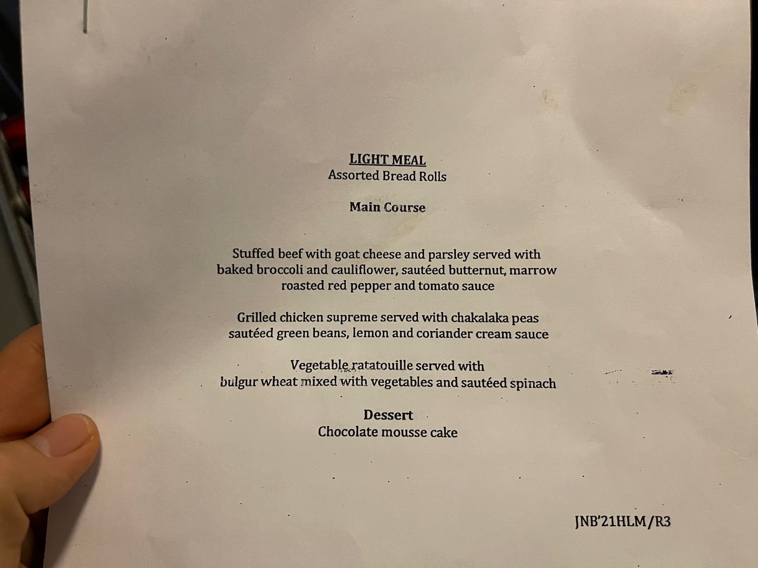 a menu of a restaurant