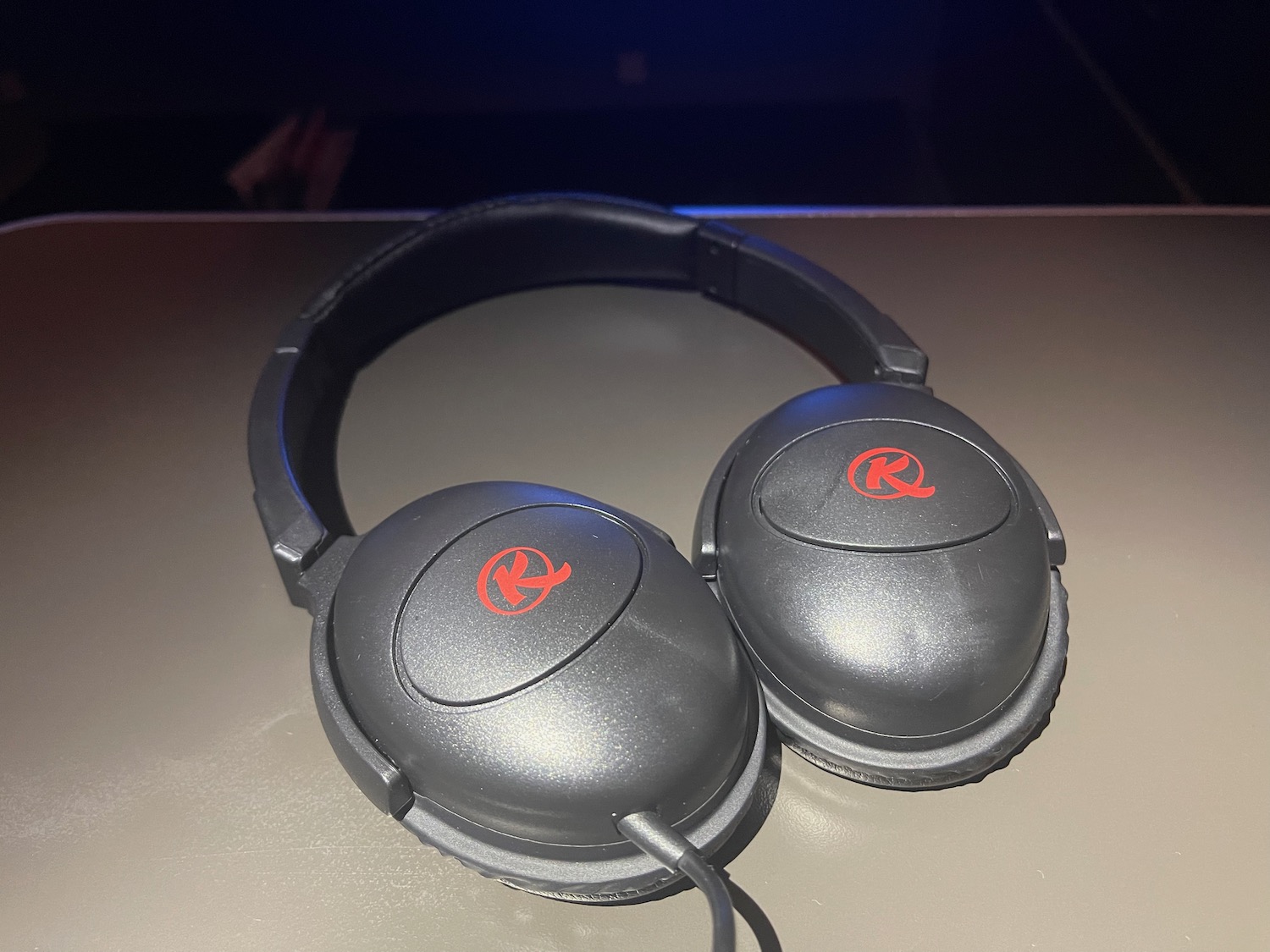 a pair of black headphones