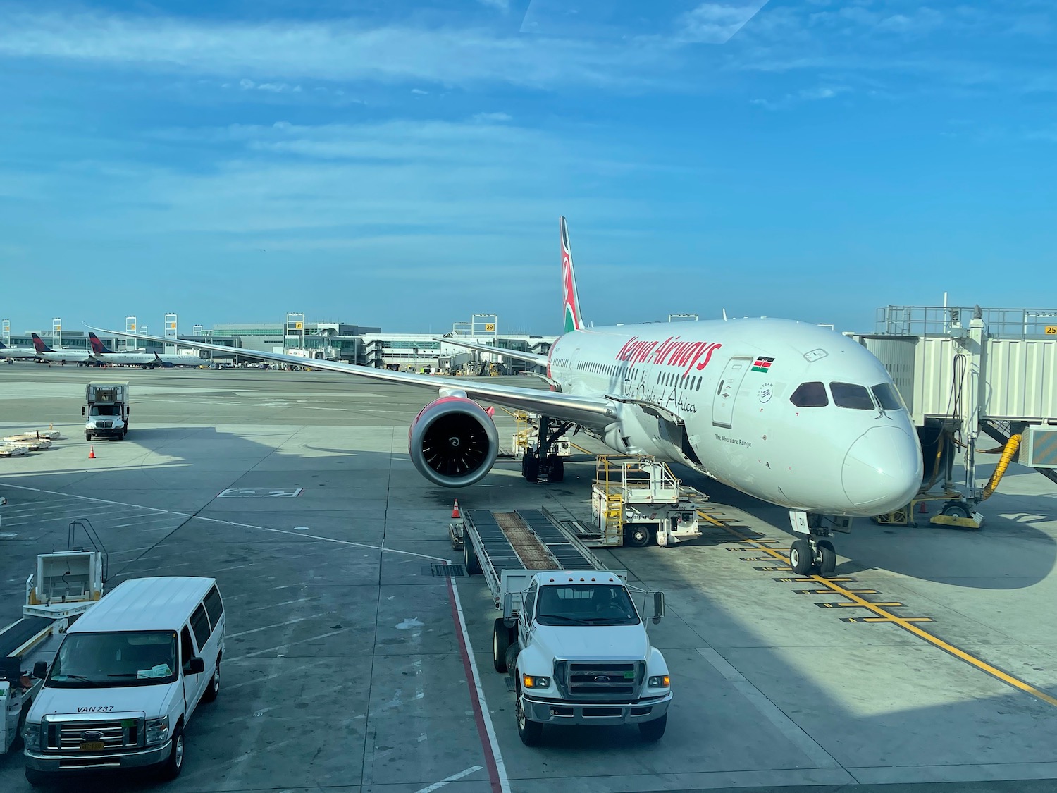 a plane parked at an airport