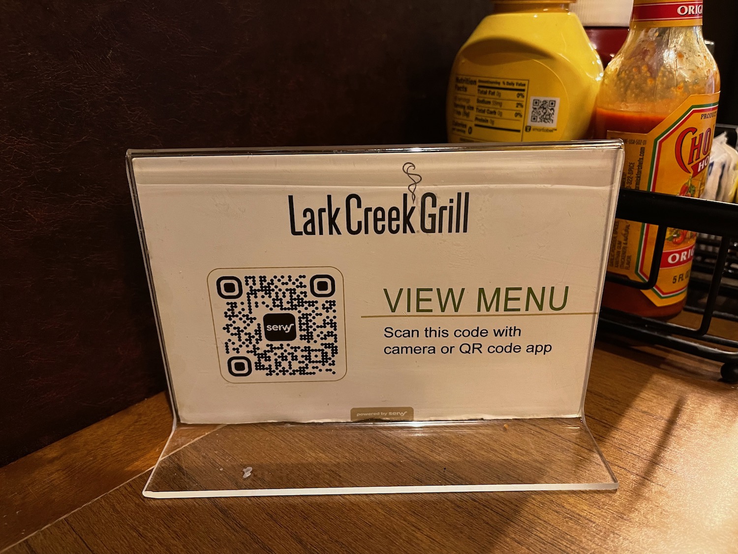 a menu on a table