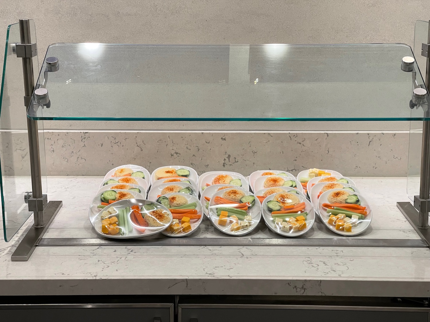 plates of food on a counter