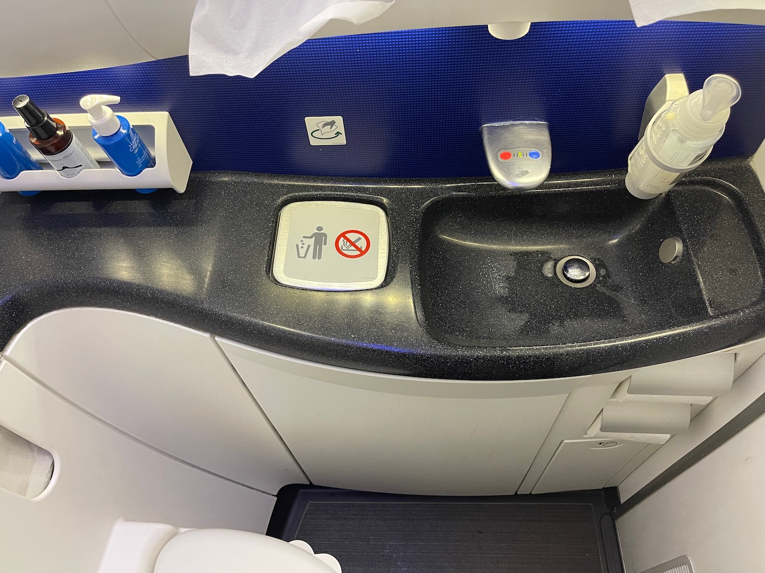 a sink and toilet in a plane