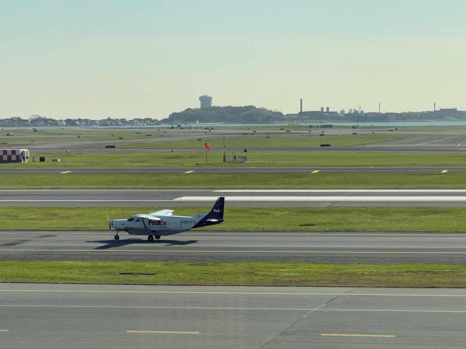 a plane on the runway