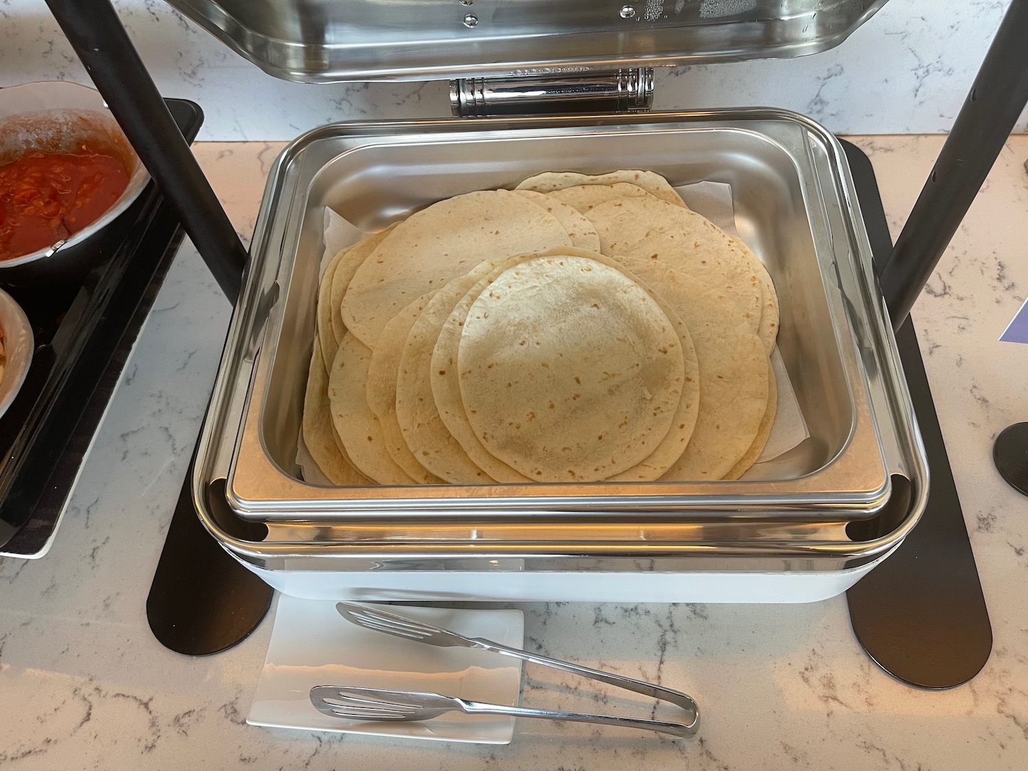 a tray of tortillas