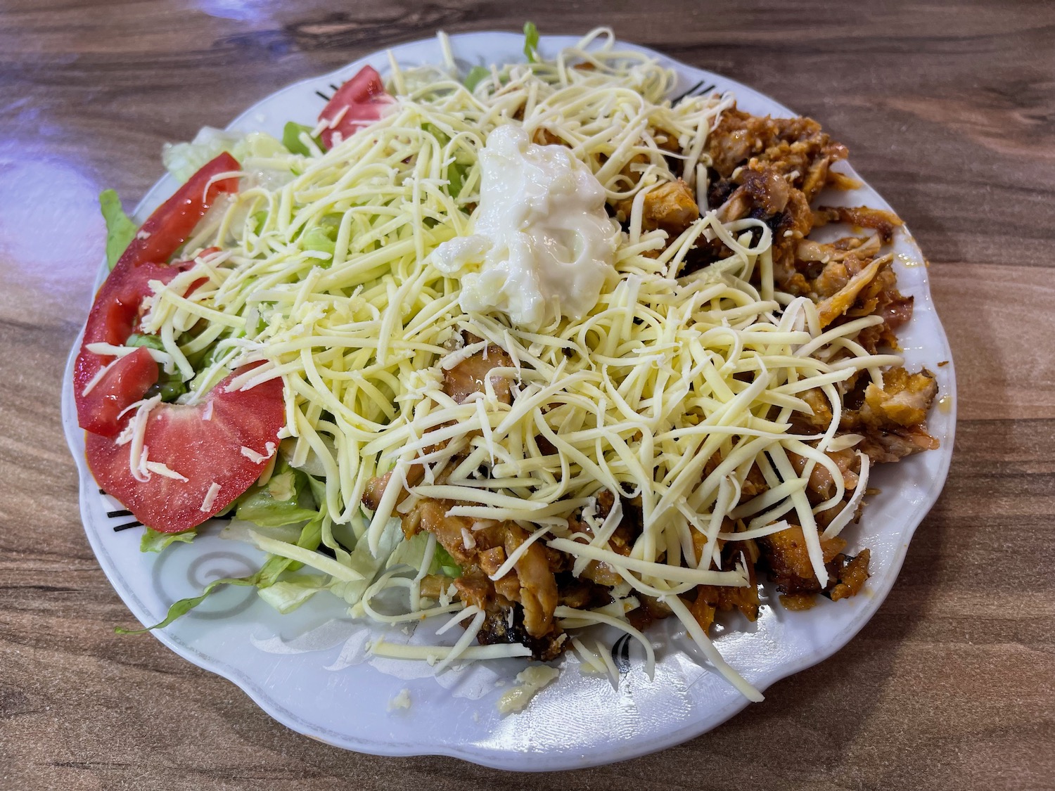 a plate of food on a table