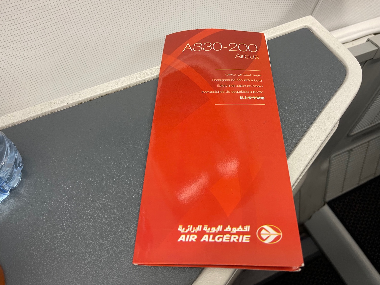 a red booklet on a table