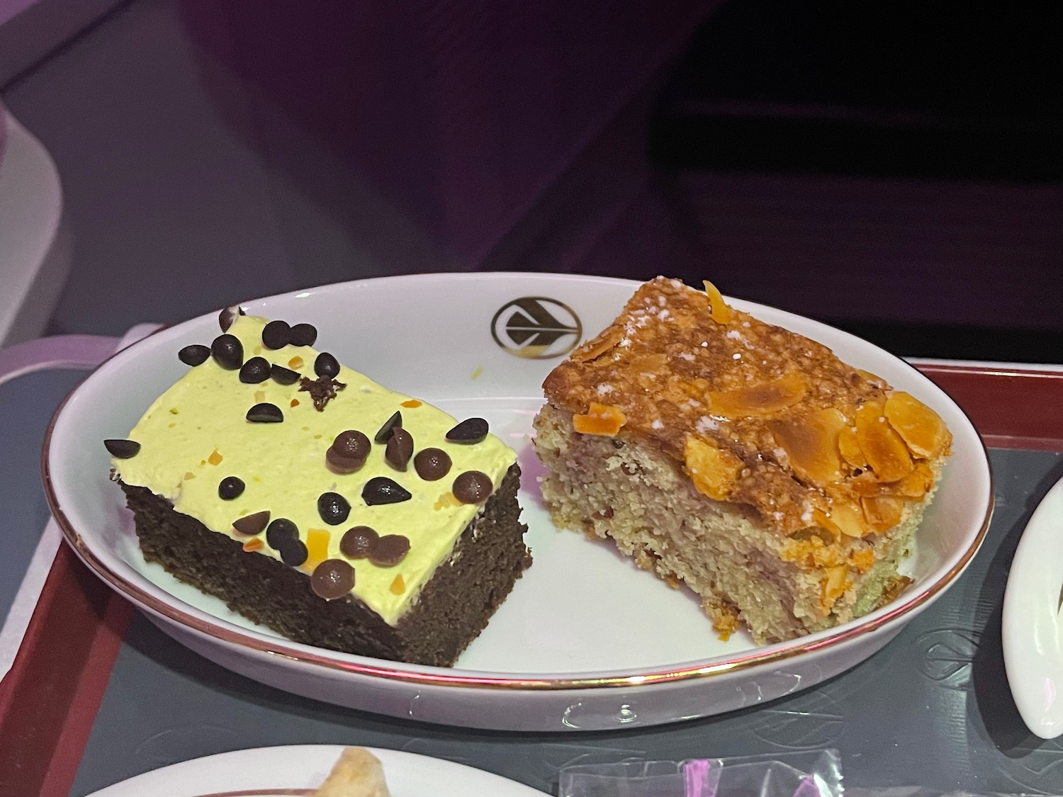 a plate of desserts on a table