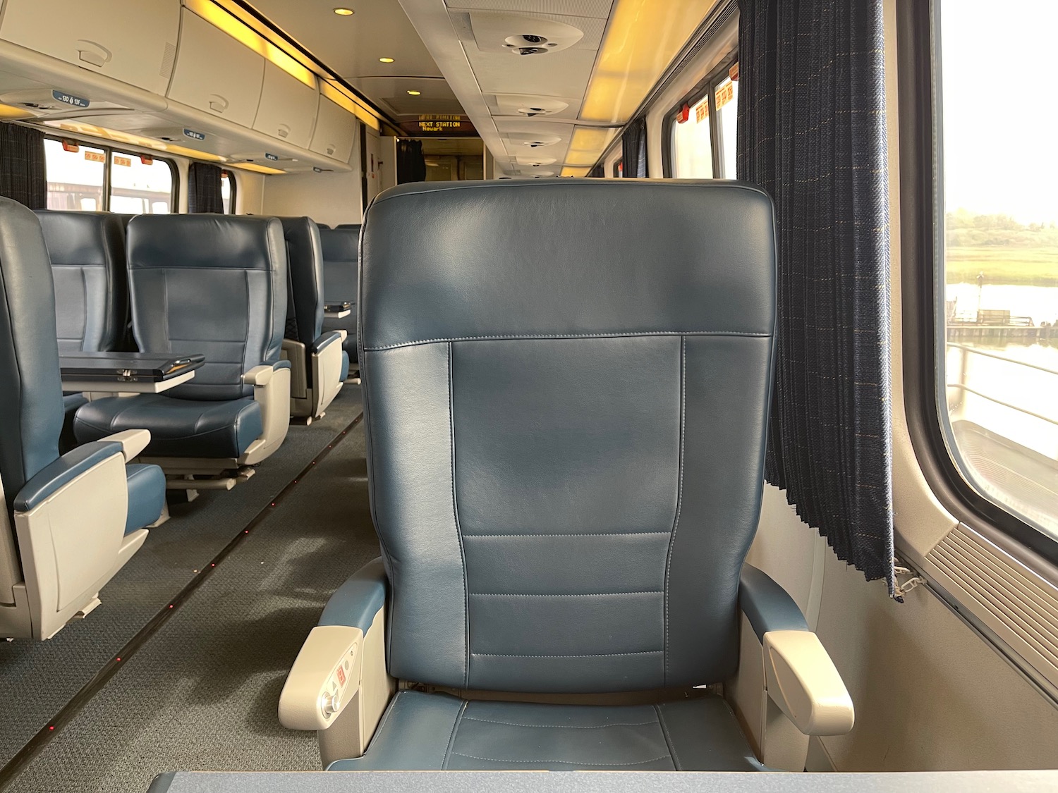 a seat in a train