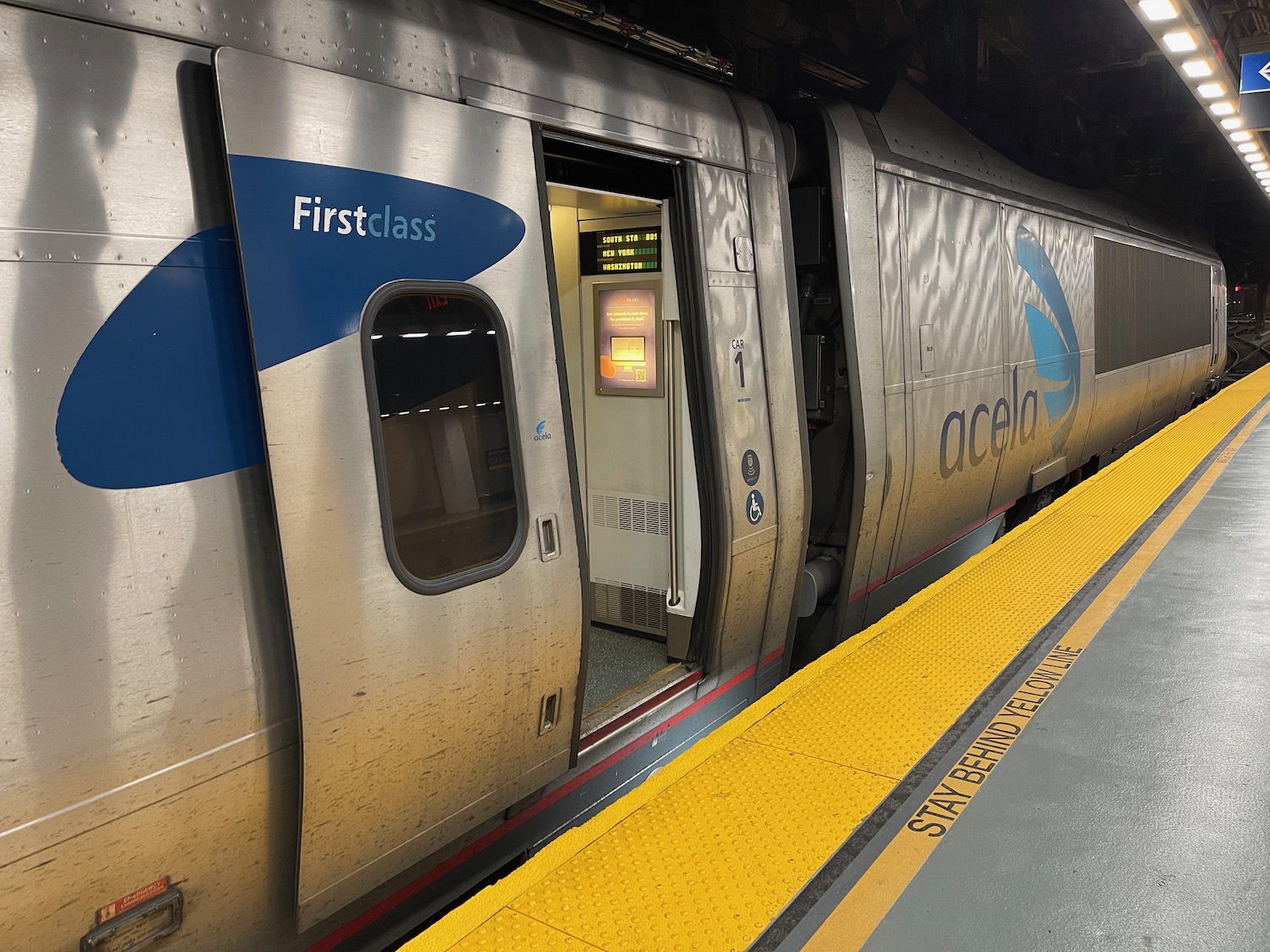 a train with a door open