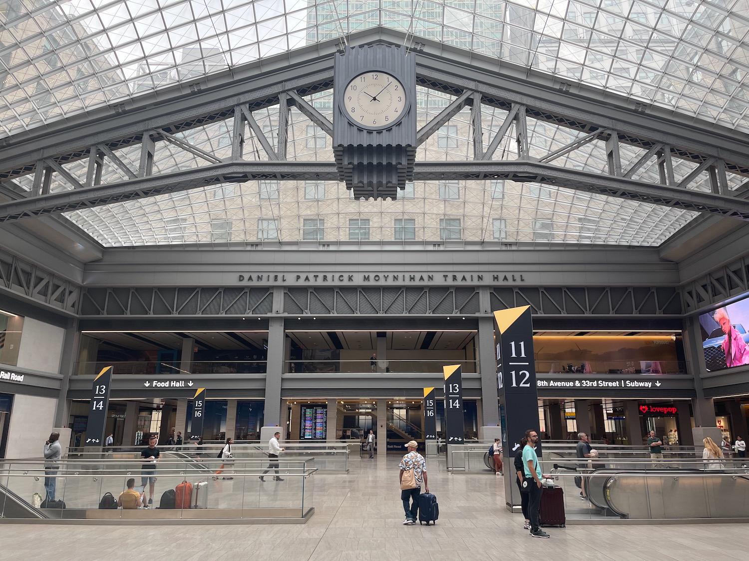 a clock in a train station