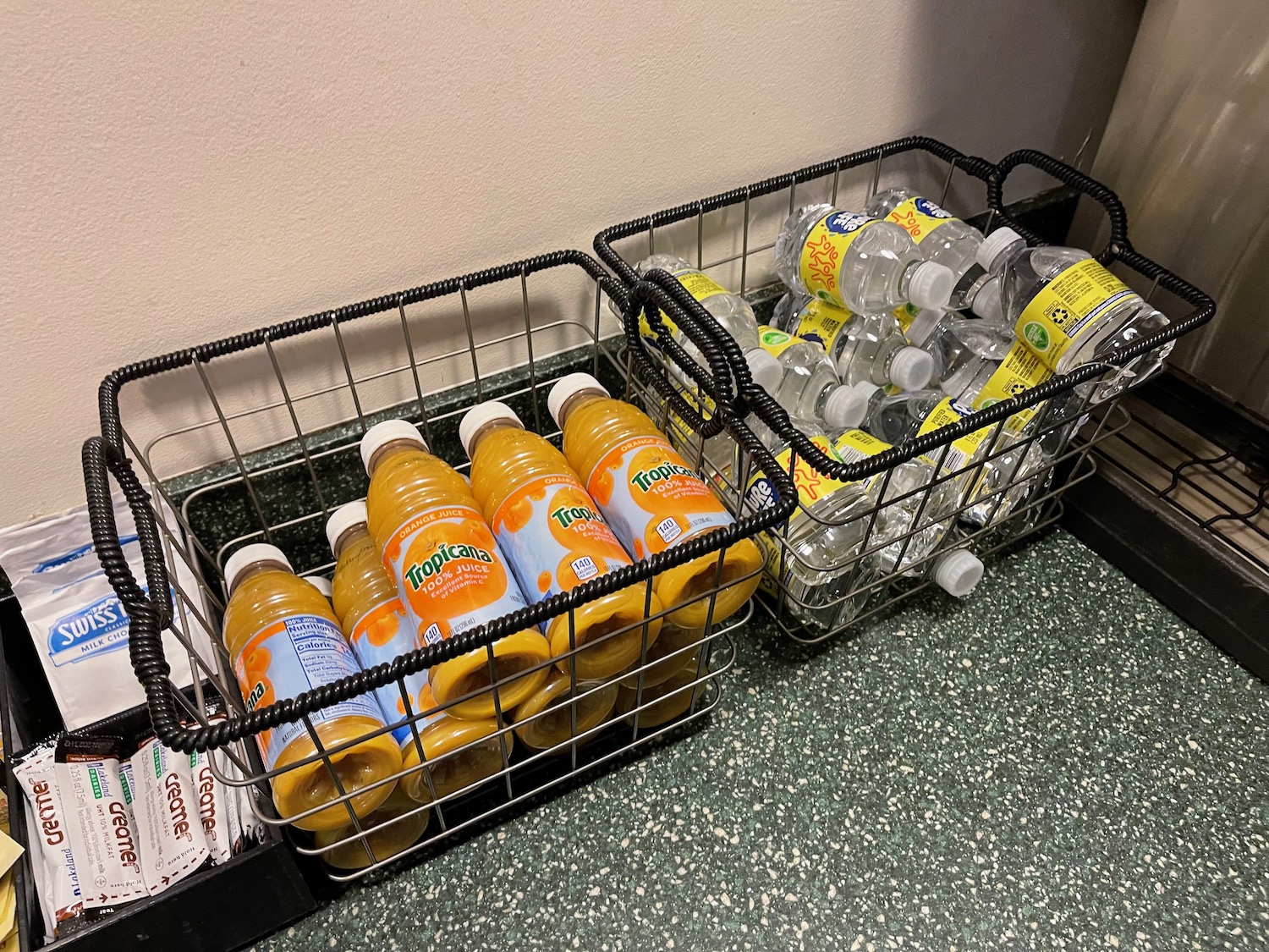 baskets of beverages in a basket