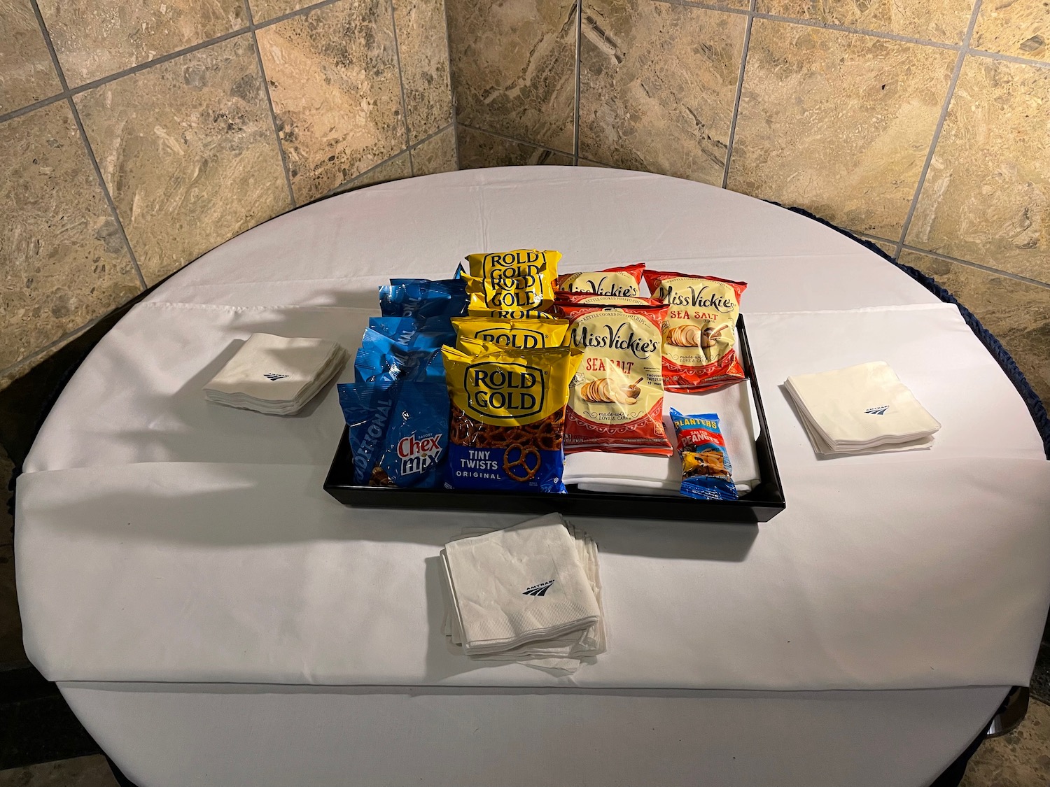 a tray of snacks on a table