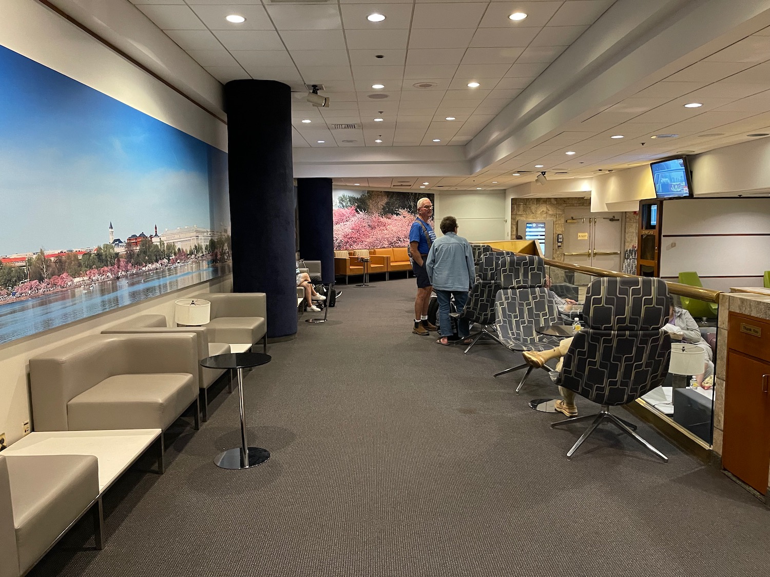 people standing in a waiting room