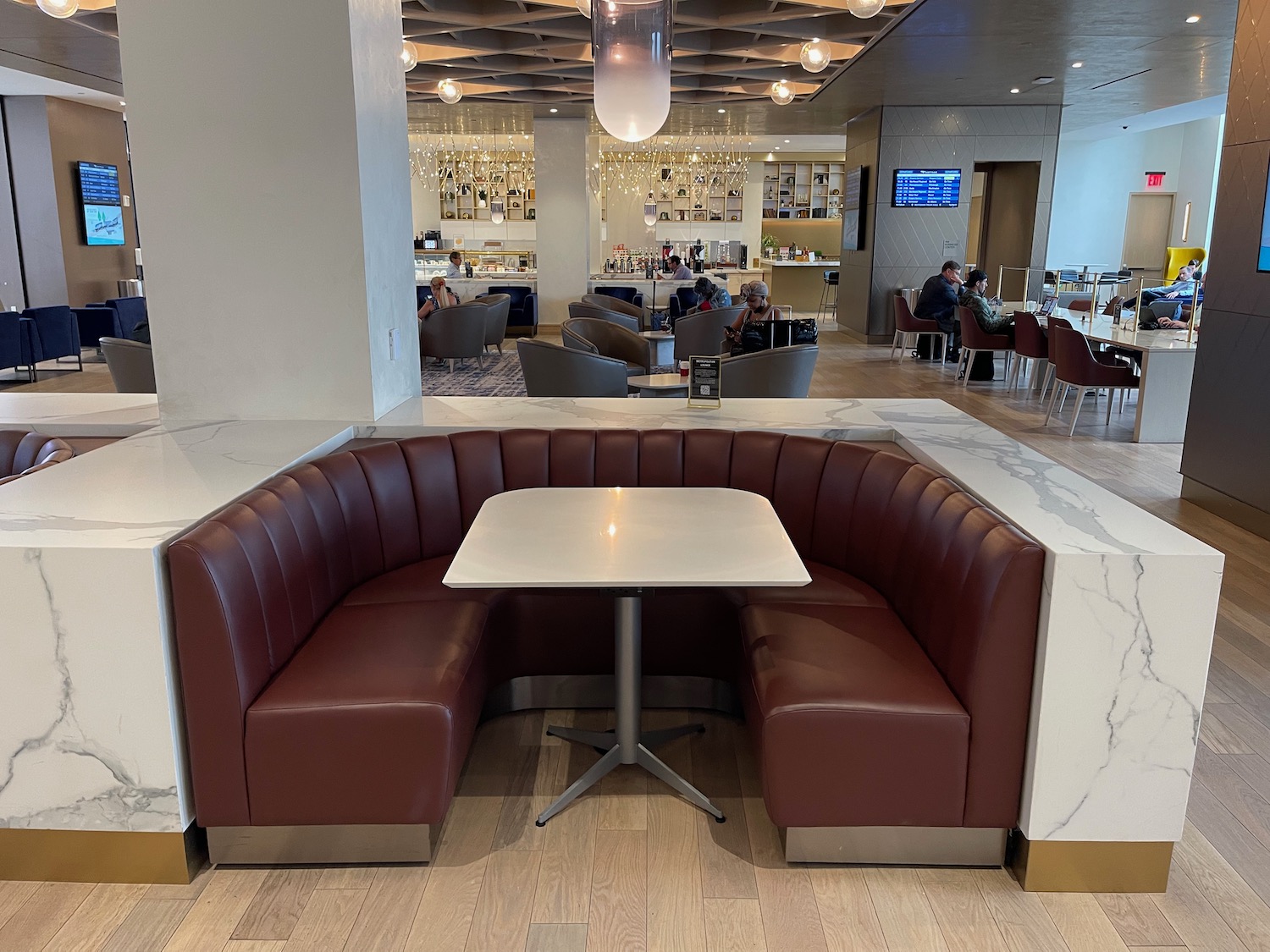 a booth seating in a restaurant