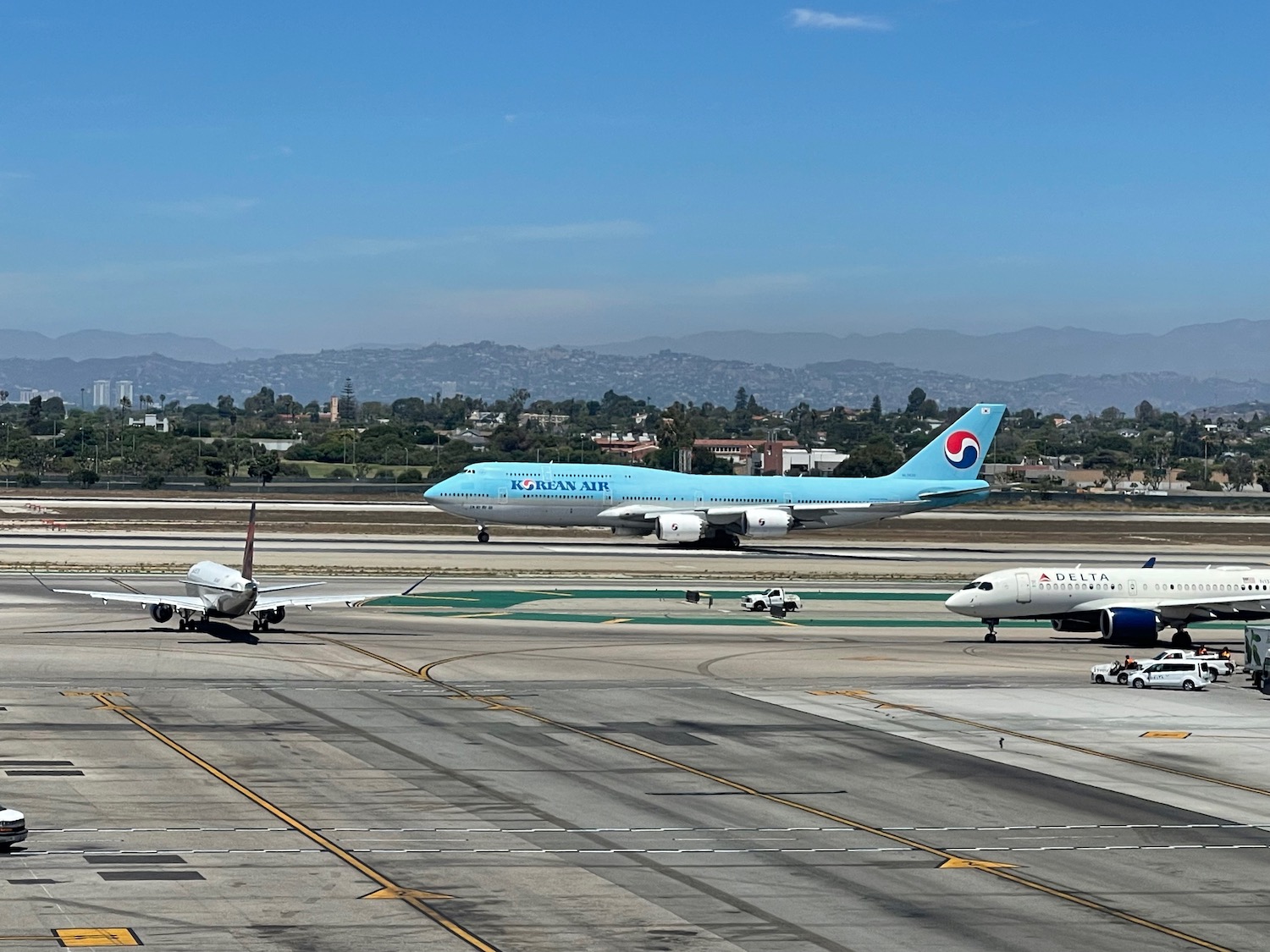 a plane on the runway